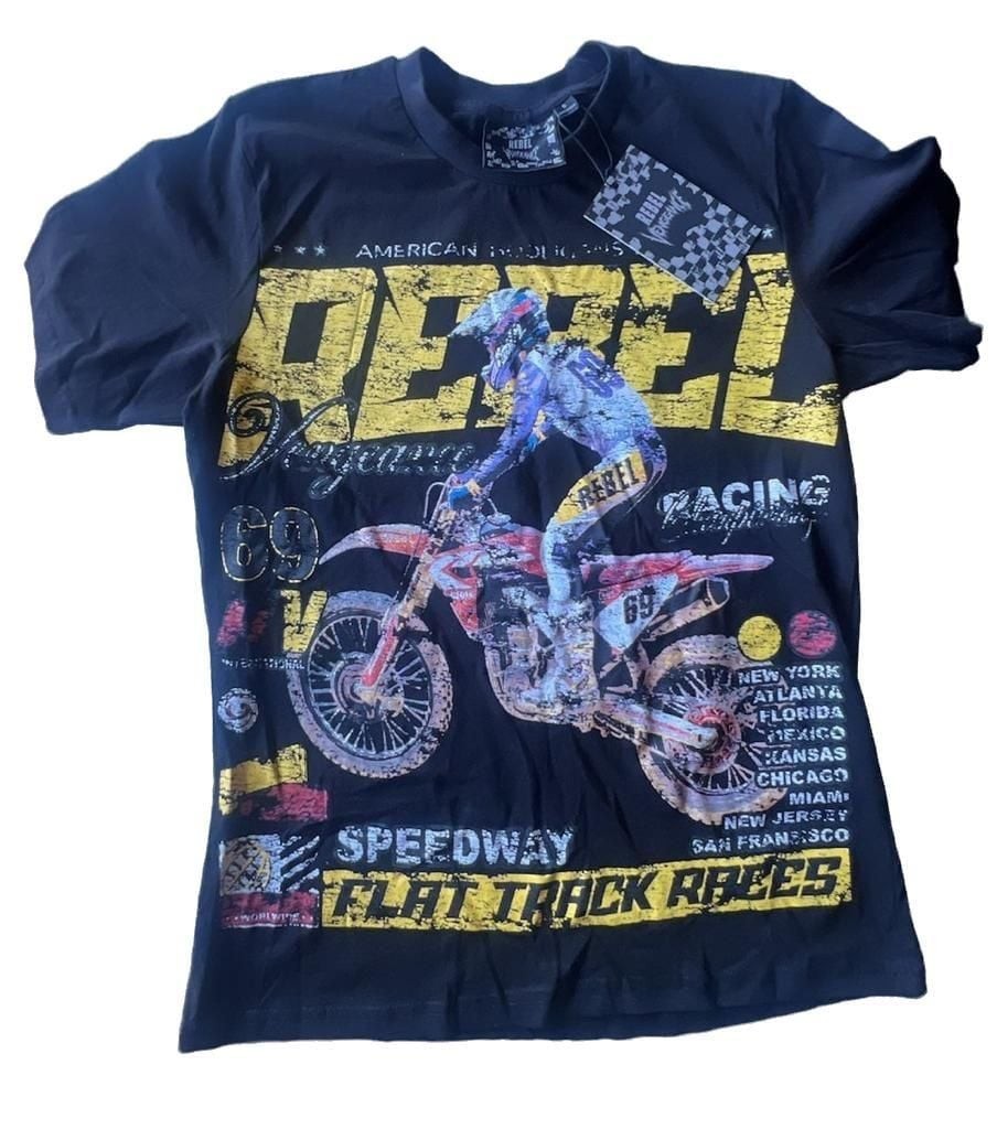 Rebel Vengeance Speedway Flat Track Racing Graphic T-Shirt