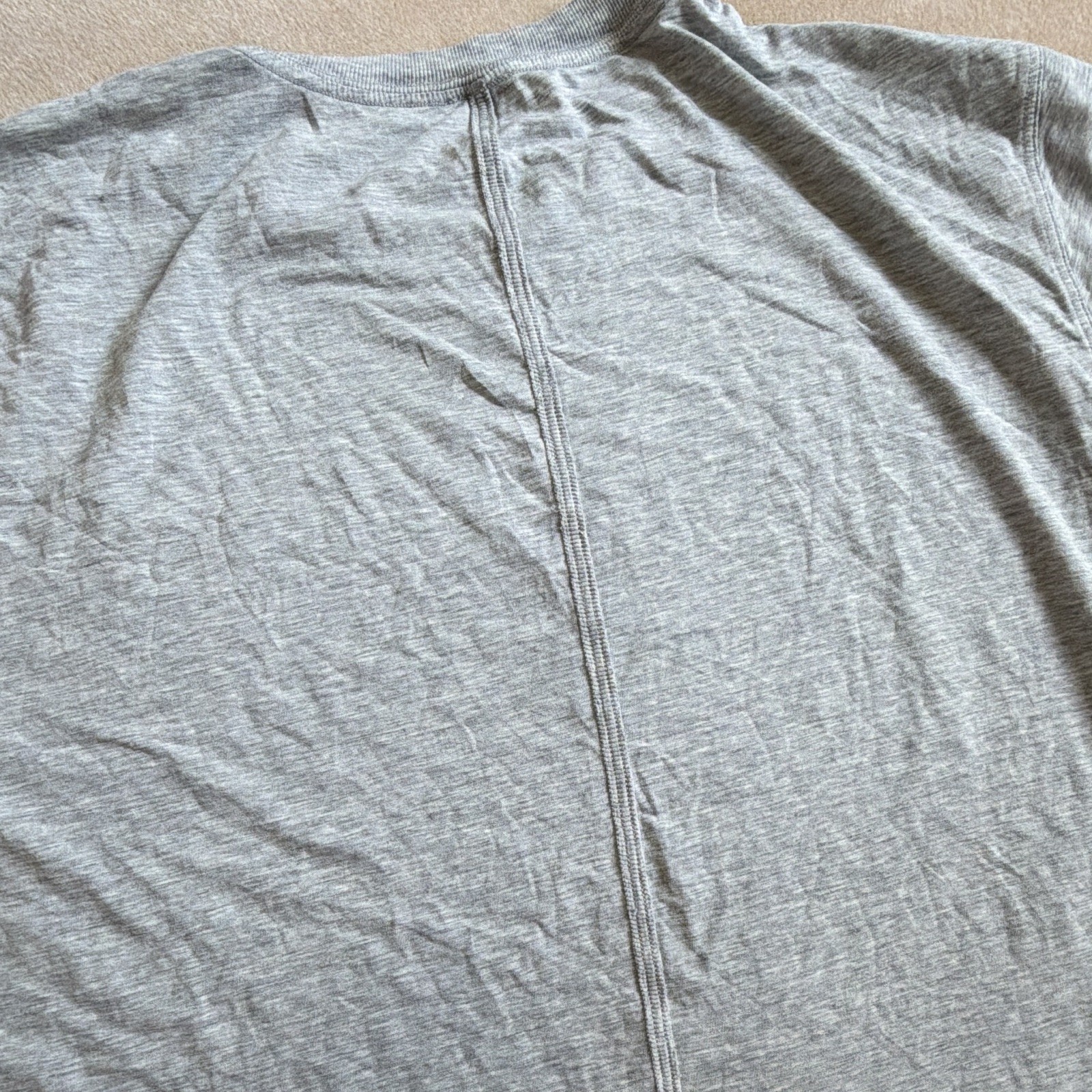 Men’s Gray Solid Jersey T-Shirt, Crew Neck Short Sleeve, Size S Regular Fit