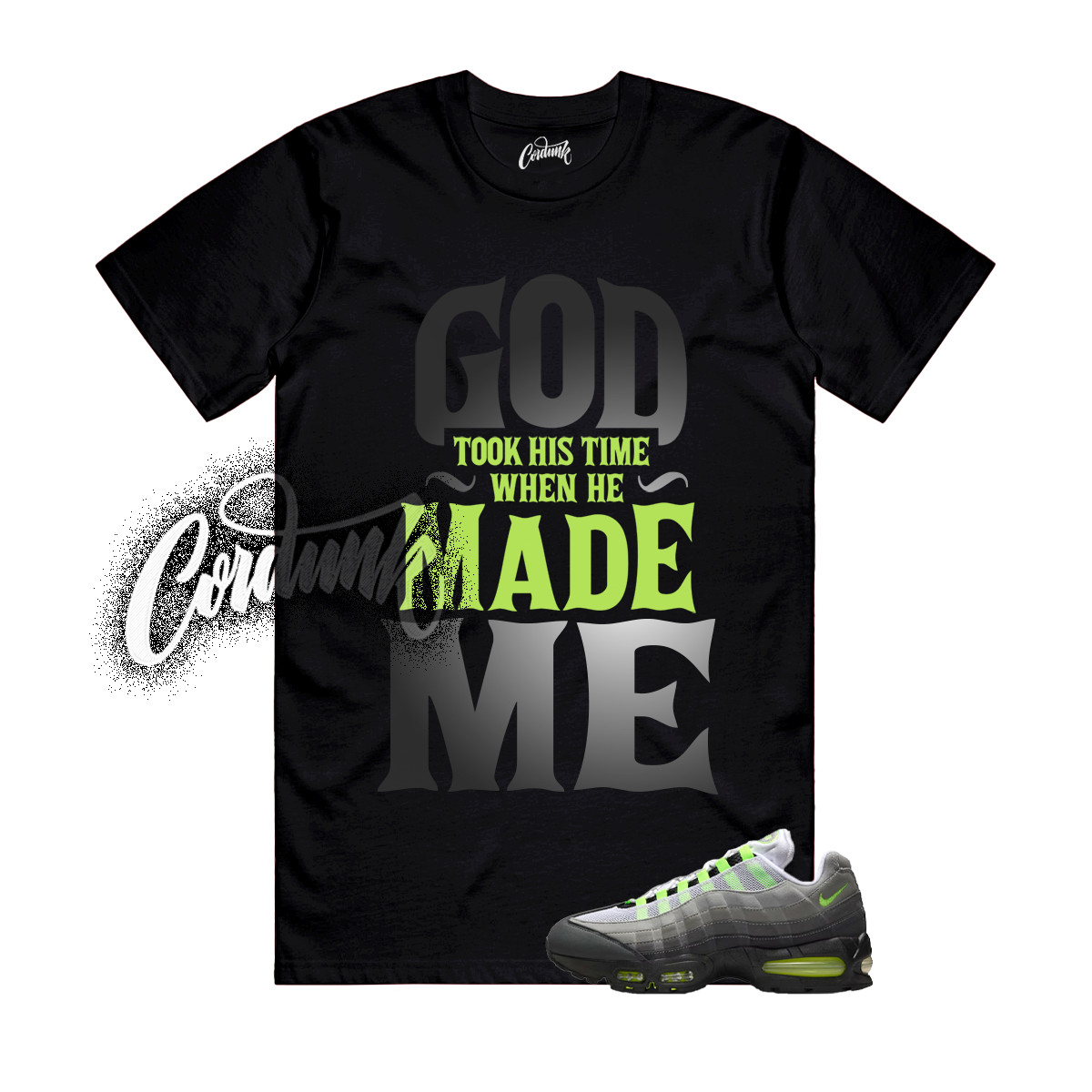 Air Max 95 Big Bubble Neon Black Yellow Cool Grey 2025 T Shirt Match GTHT