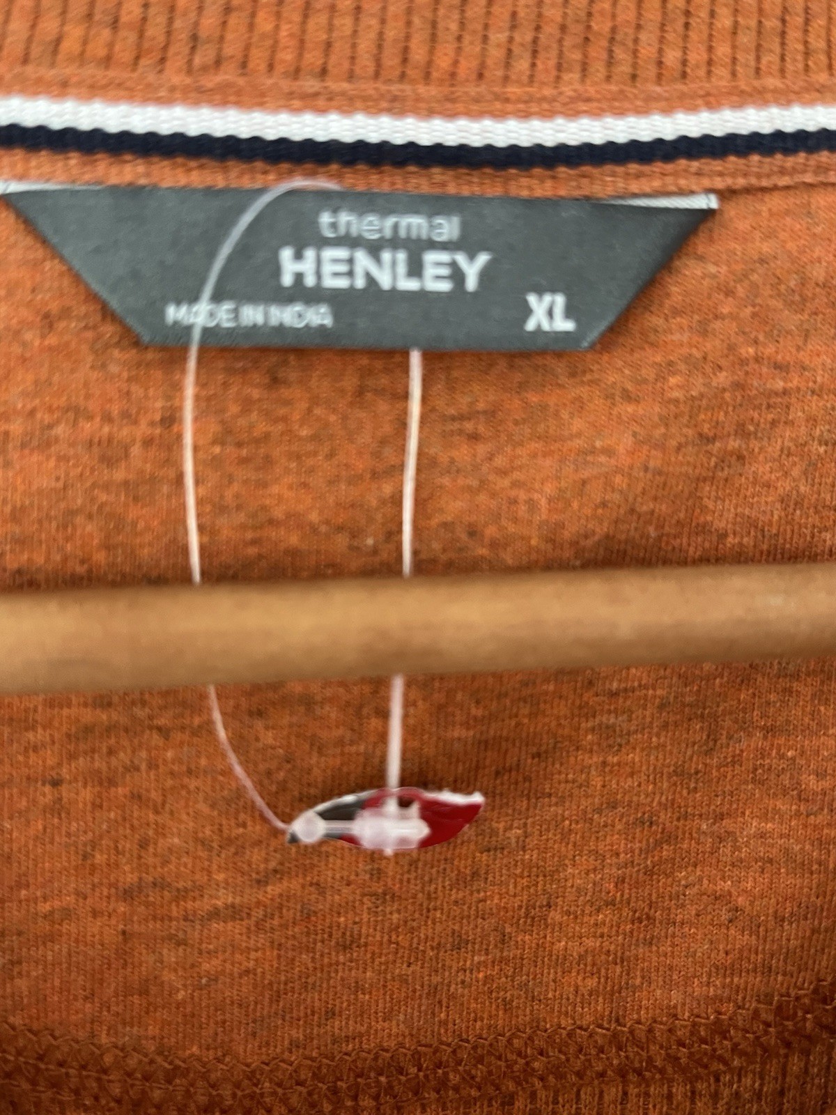 Therma Henley Men’s Rust Shirt Waffle Knit Cotton Blend Thick Fall XL New