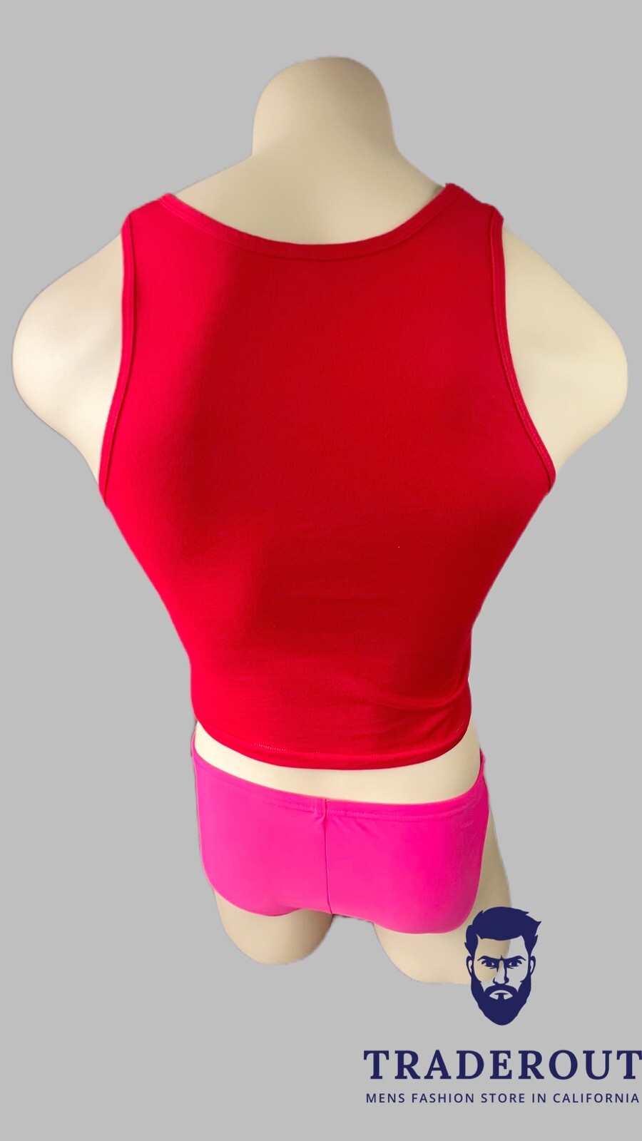 H.E.Arts Male LIFEGUARD custom print men red cotton Crop tank top