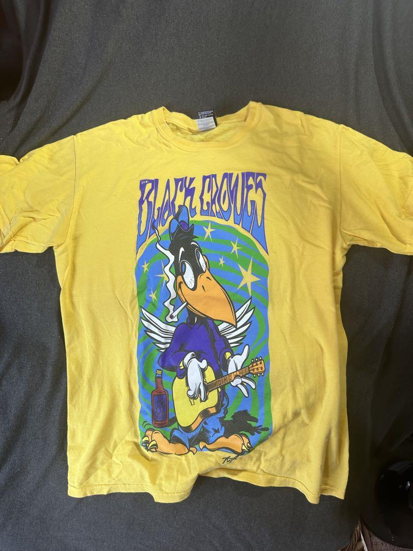 The Black Crowes band 90s reprint Short sleeve Yellow T shirt vtg NH15932