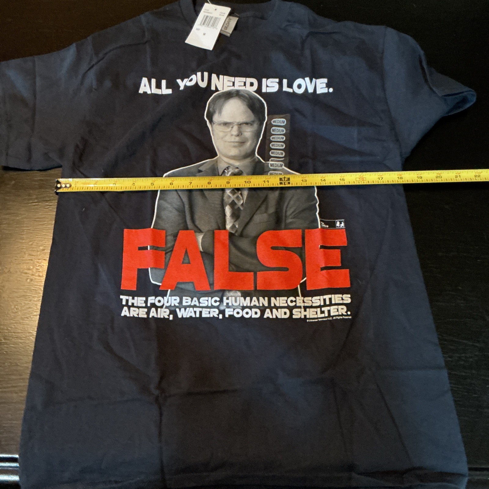 Gildan Youth The Office Dwight Schrute Graphic T-shirt Size M Black Cotton