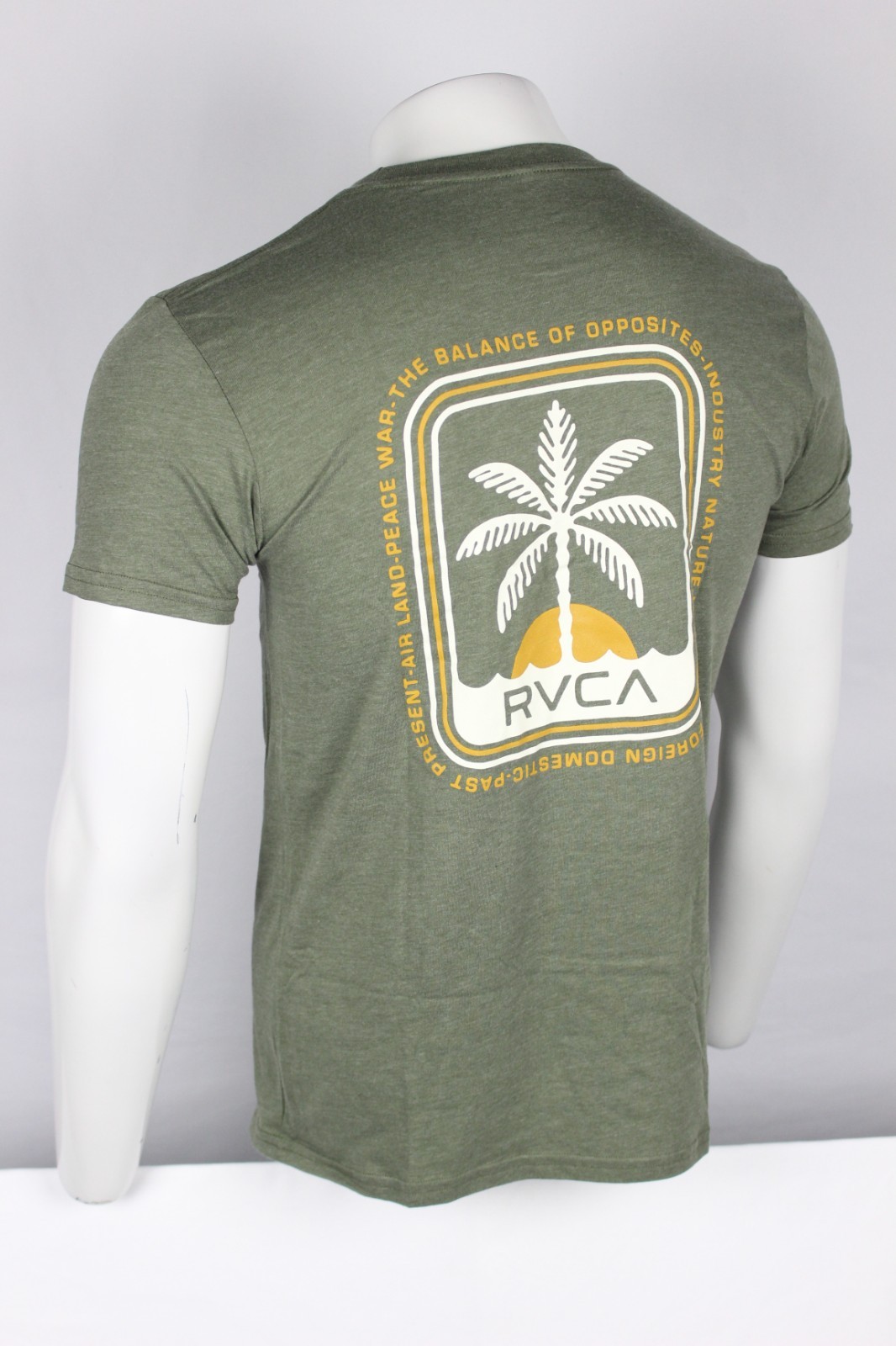 RVCA Men’s Shaylen Graphic T Shirt Short Sleeve Green Heather 50/50 Cotton/Poly