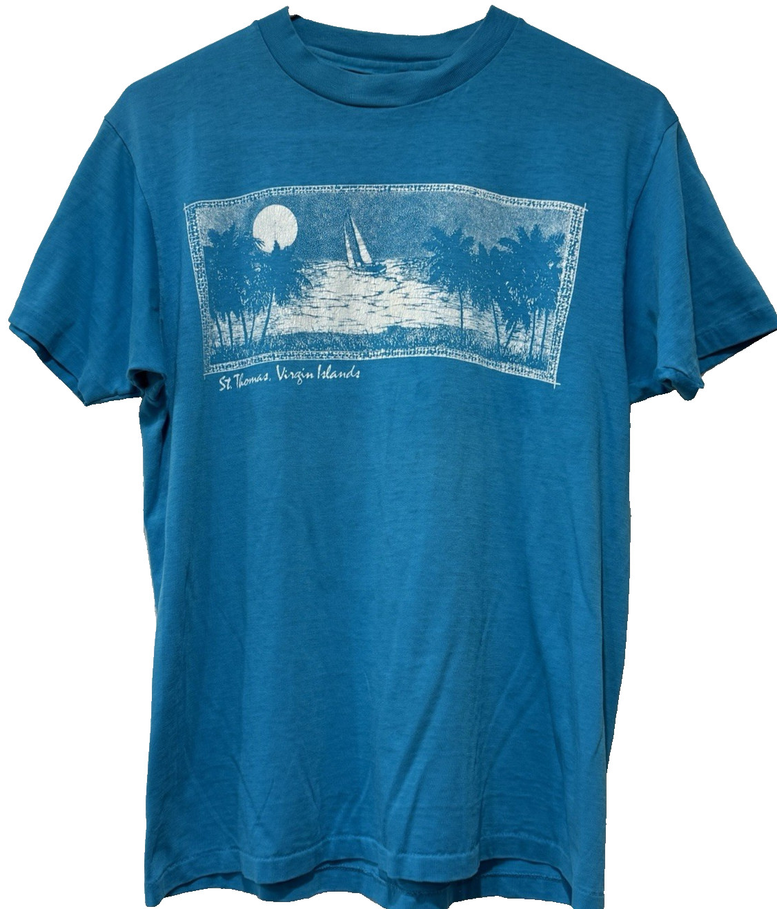 Vintage 1980s St. Thomas Virgin Islands T-Shirt Hanes 50/50 SZ L, Single Stitch