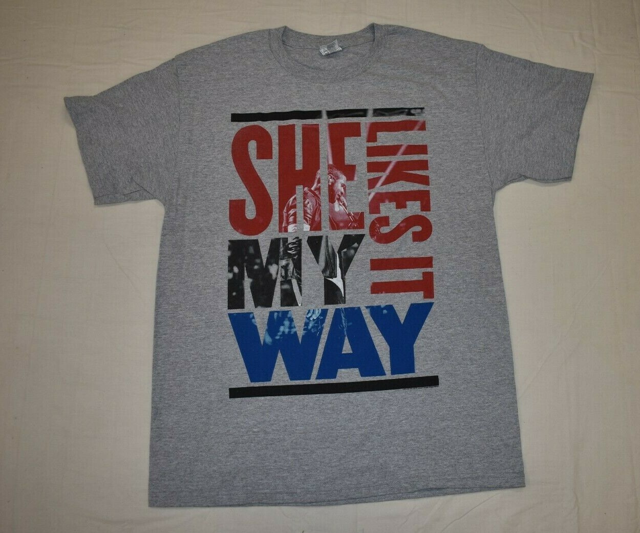 Usher Mens #URXTOUR She Likes it My Way Gray Tour Shirt New S, M, L