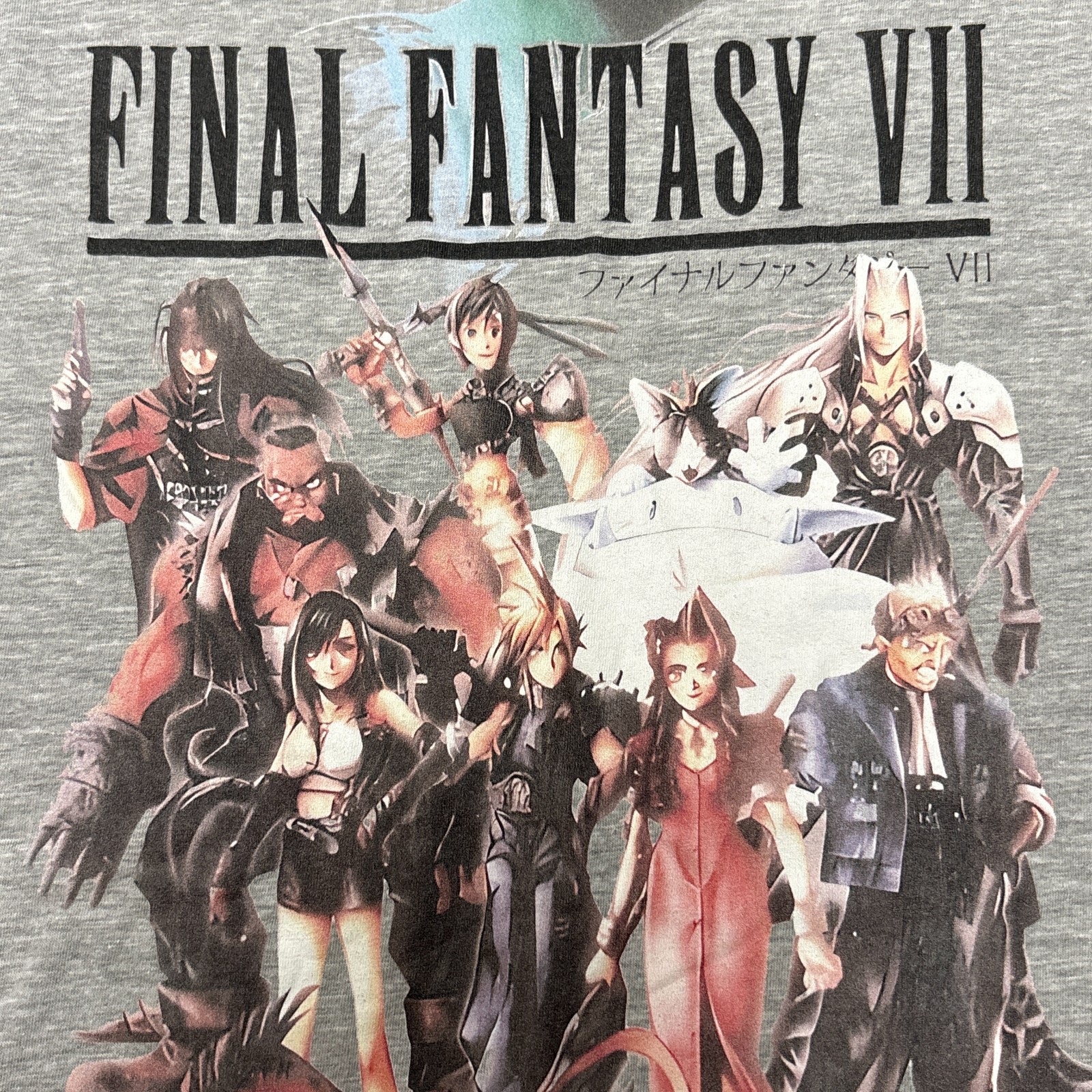 Final Fantasy VII Shirt Gray Medium Video Game Promo Graphic T-Shirt 90s Style