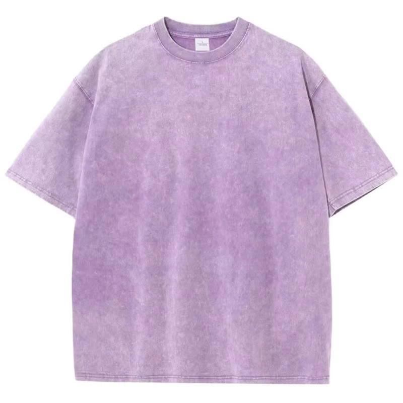 Oversized washed Heavyweight 100% Cotton T-Shirt Vintage Wash Blank Tee S-XXL