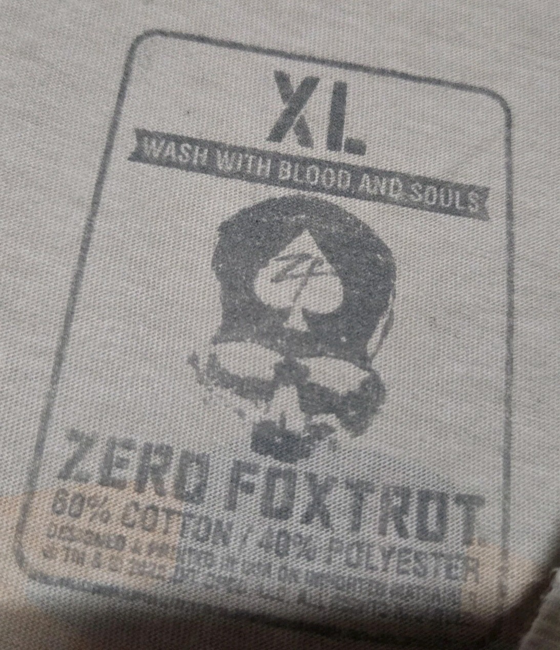 Zero Foxtrot Tee Men XL The Man With No Name Parody, Movie, Clint Eastwood Skull