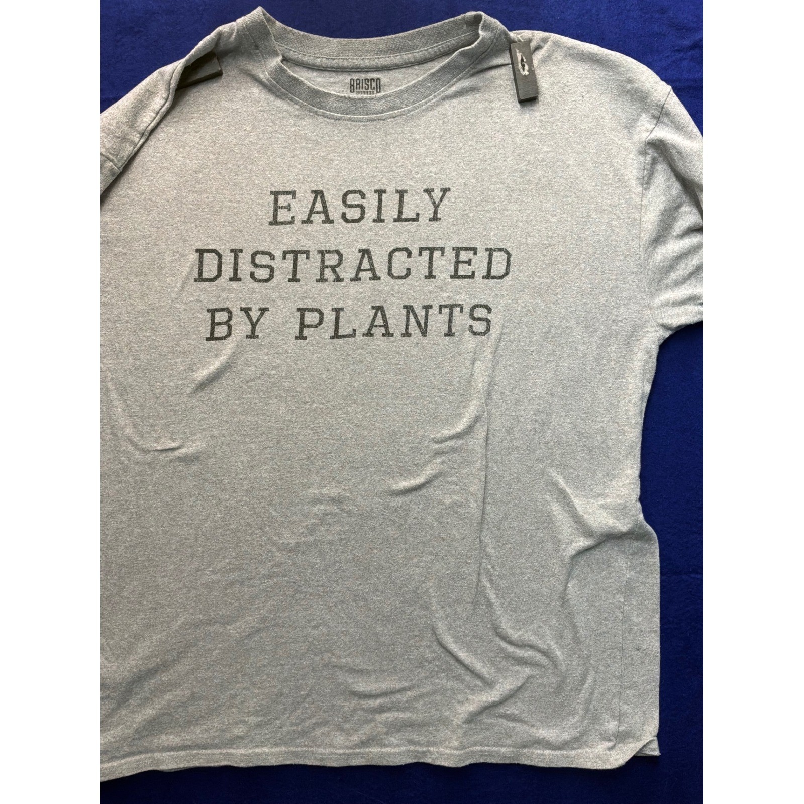 Naturecore Mens Brisco Brands Graphic Tee XL Gray Easily Distracted By Plants