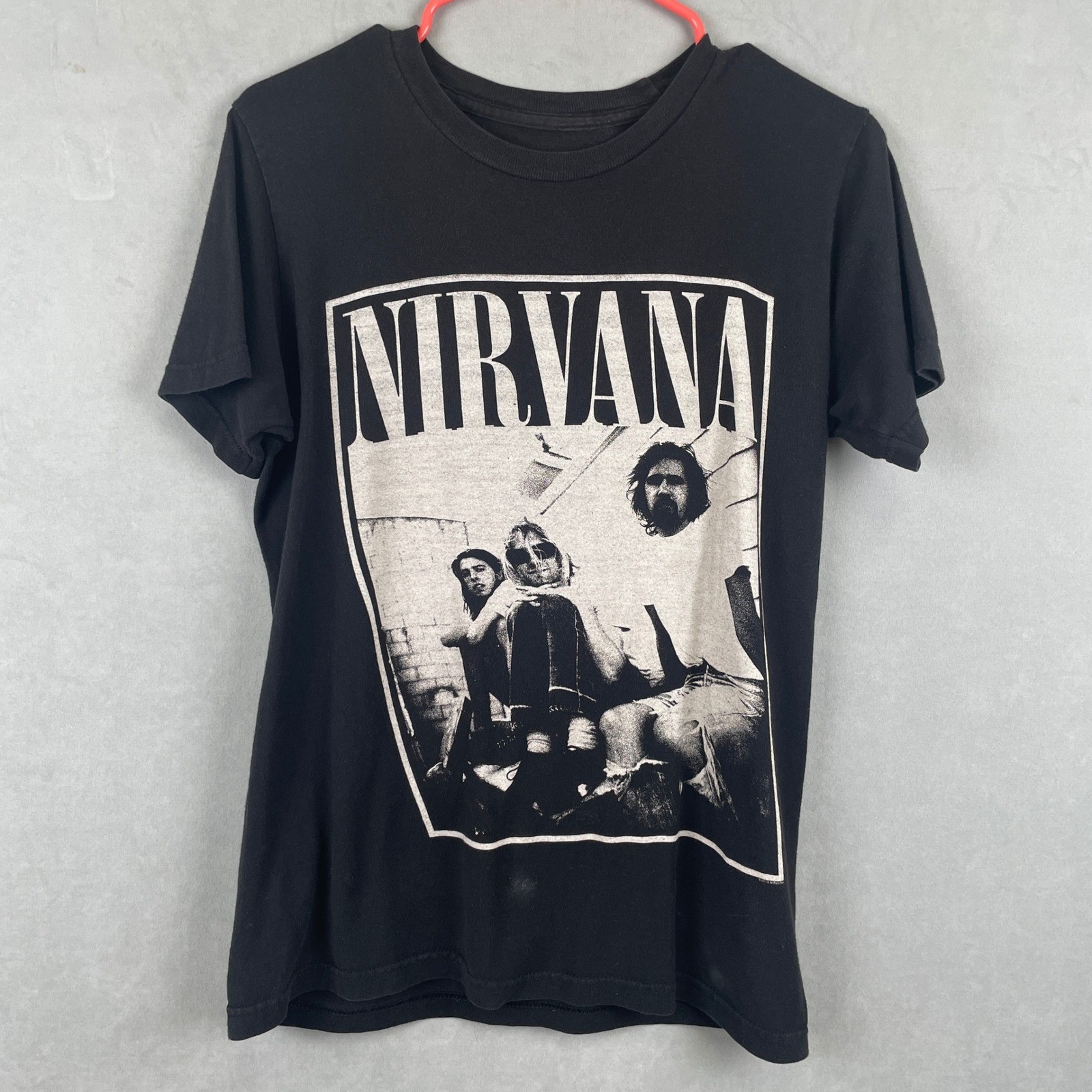 Nirvana Band Graphic T-Shirt Black Short Sleeve 2013 Grunge Rock Tee Mens S/M