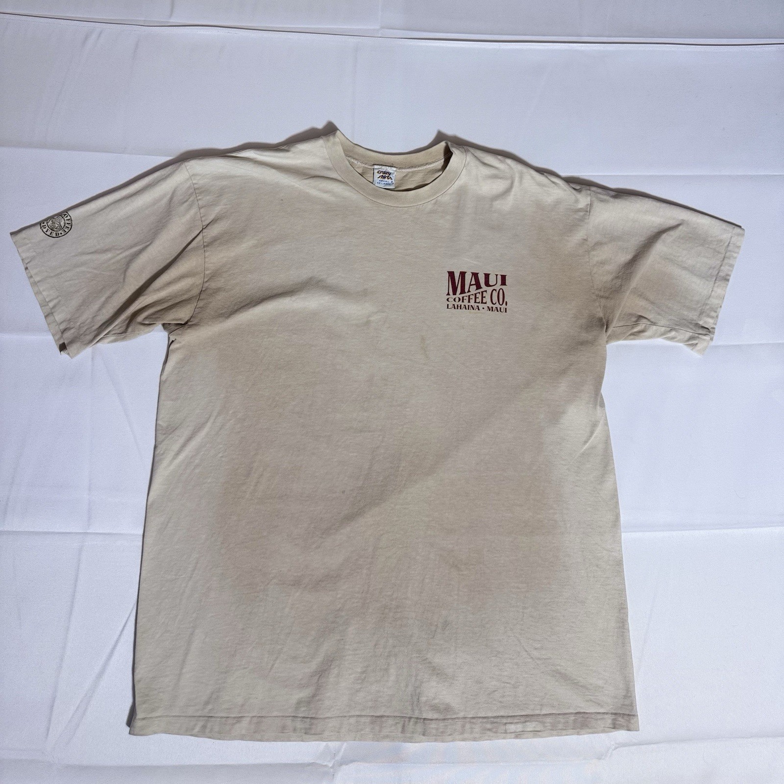 Crazy Shirts T-Shirts, Hawaiian, USA, VTG, Combed Cotton, Tan, Male, 2XL