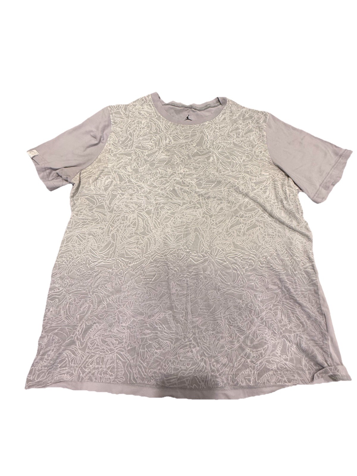 Jordan Sneaker Print T Shirt Men’s XXL Gray Graphic Crew Neck Short Sleeve