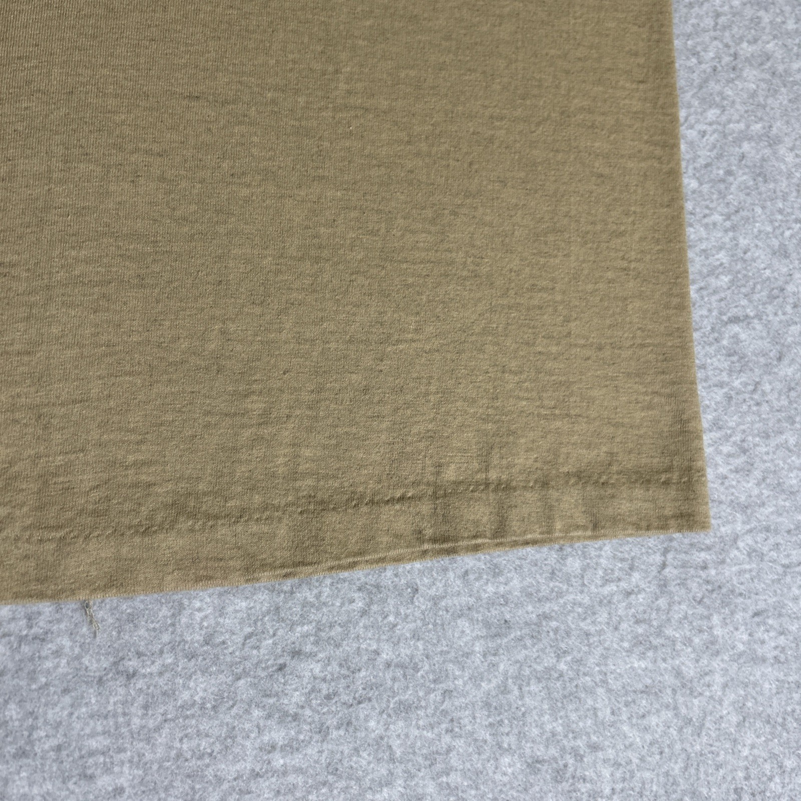 Vtg. 80s/90s Alore Single Stitch Blank Tan T-Shirt Small Made in USA Slub Cotton
