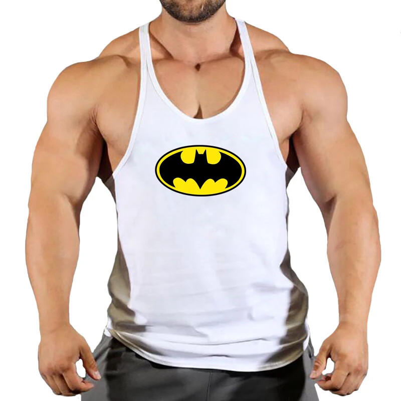 Men’s Batman Cotton Sleeveless Tees Gym Muscle Bodybuilding Workout Tank Tops