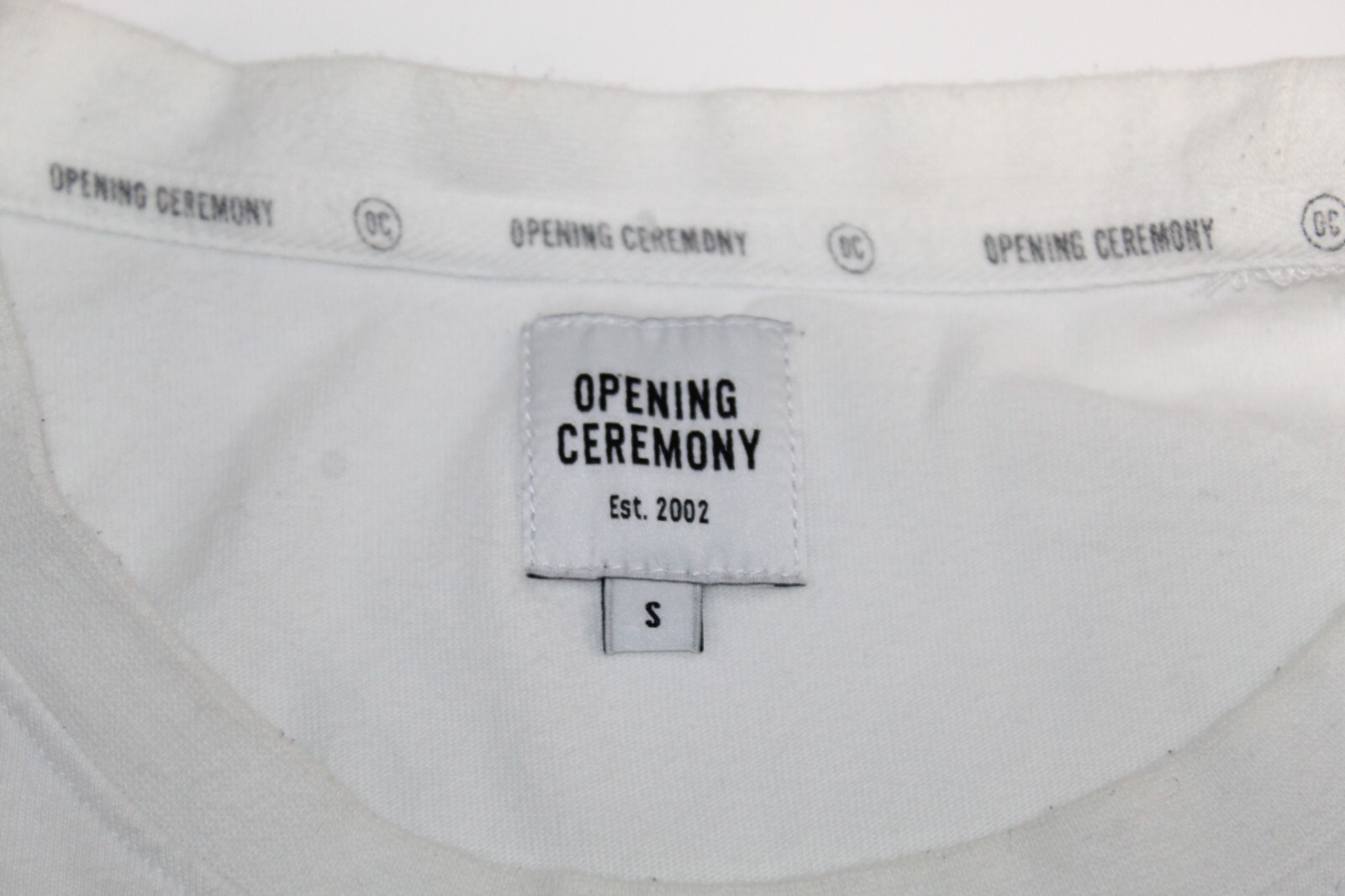 Opening Ceremony Reverse Box Logo Double Sided Mens size S white & black