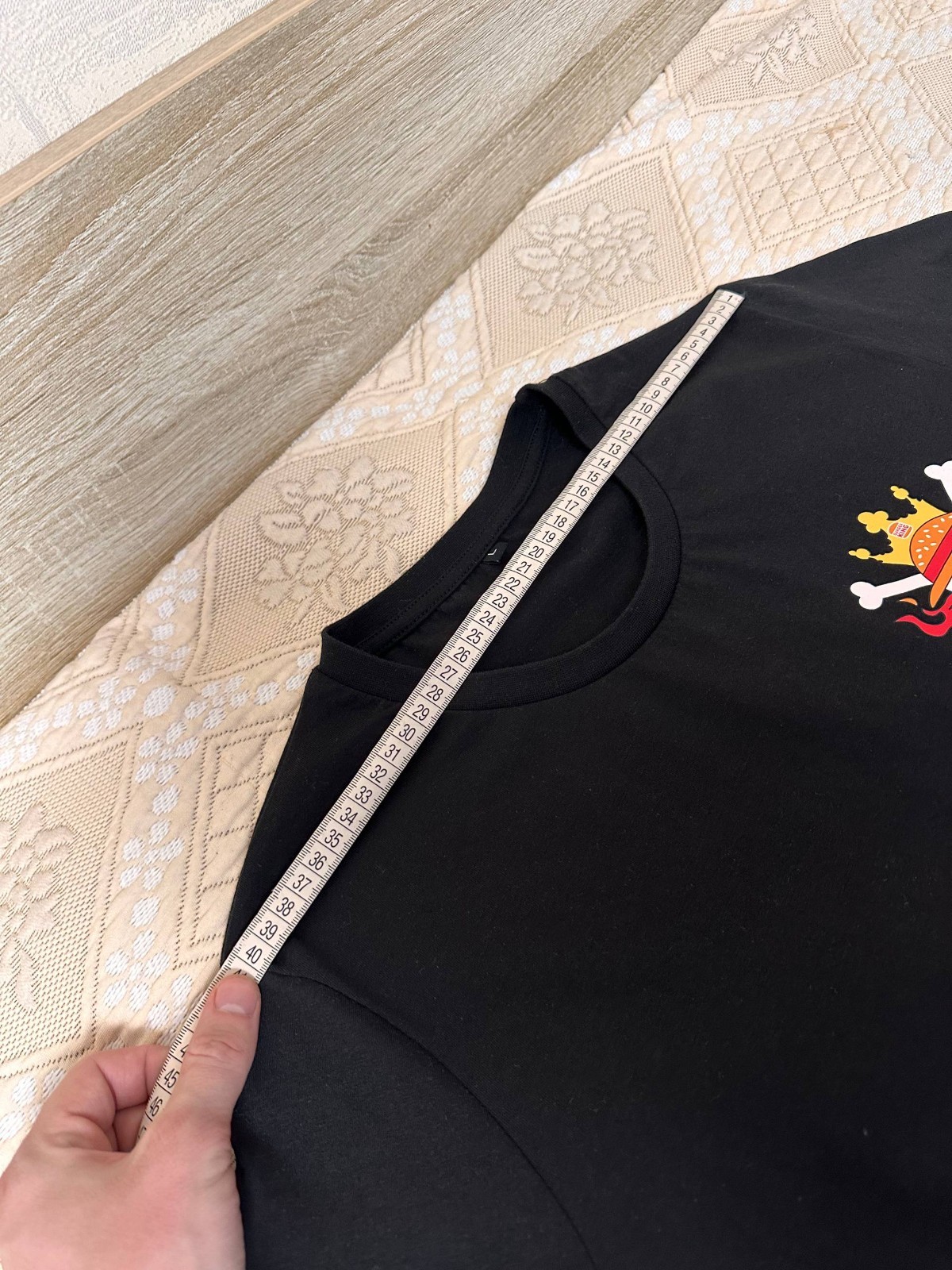 One Piece x Burger King Flame Grilling T Shirt Anime Japan Mens Size L Black