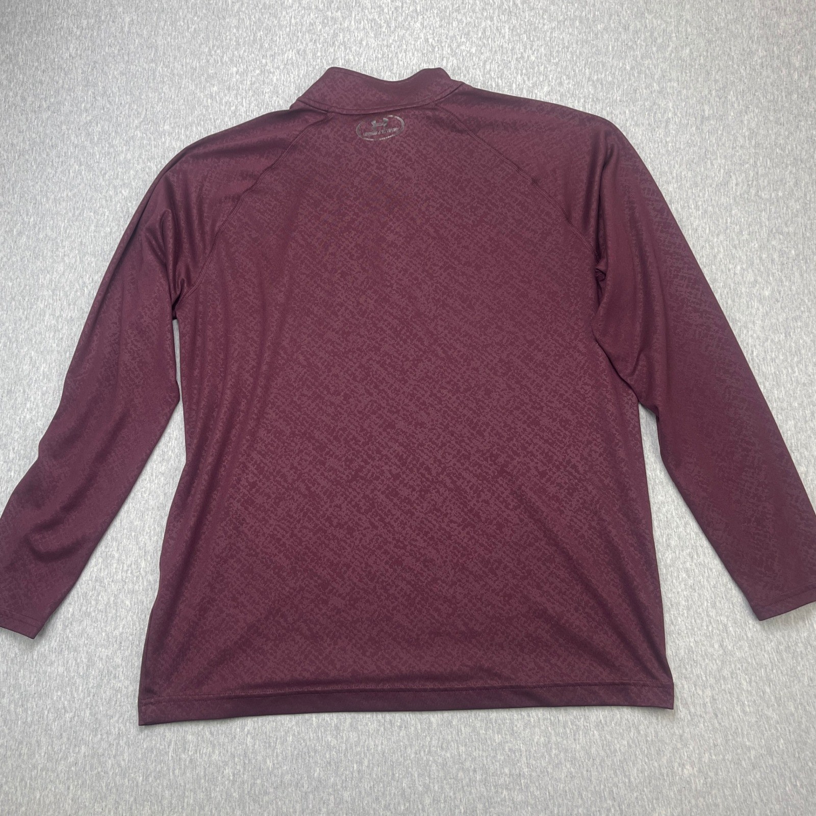 Under Armour Pullover Mens Medium HeatGear 1/4 Zip Maroon Graphic EUC