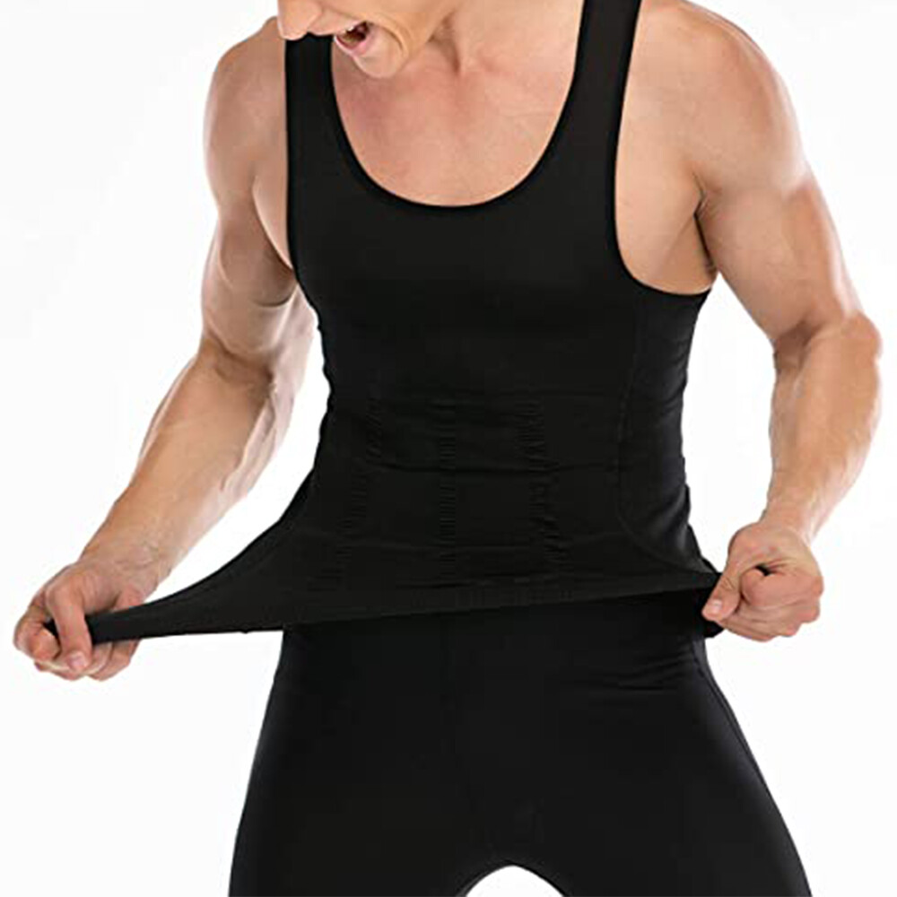 Men’s Compression Shirt to Hide Gynecomastia Moobs Slimming Body Shaper Vest Top