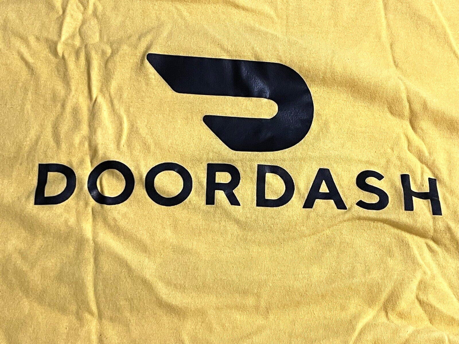 DoorDash Front & Back Food Delivery Driver YELLOW Short Sleeve 2XL Shirt *RARE*