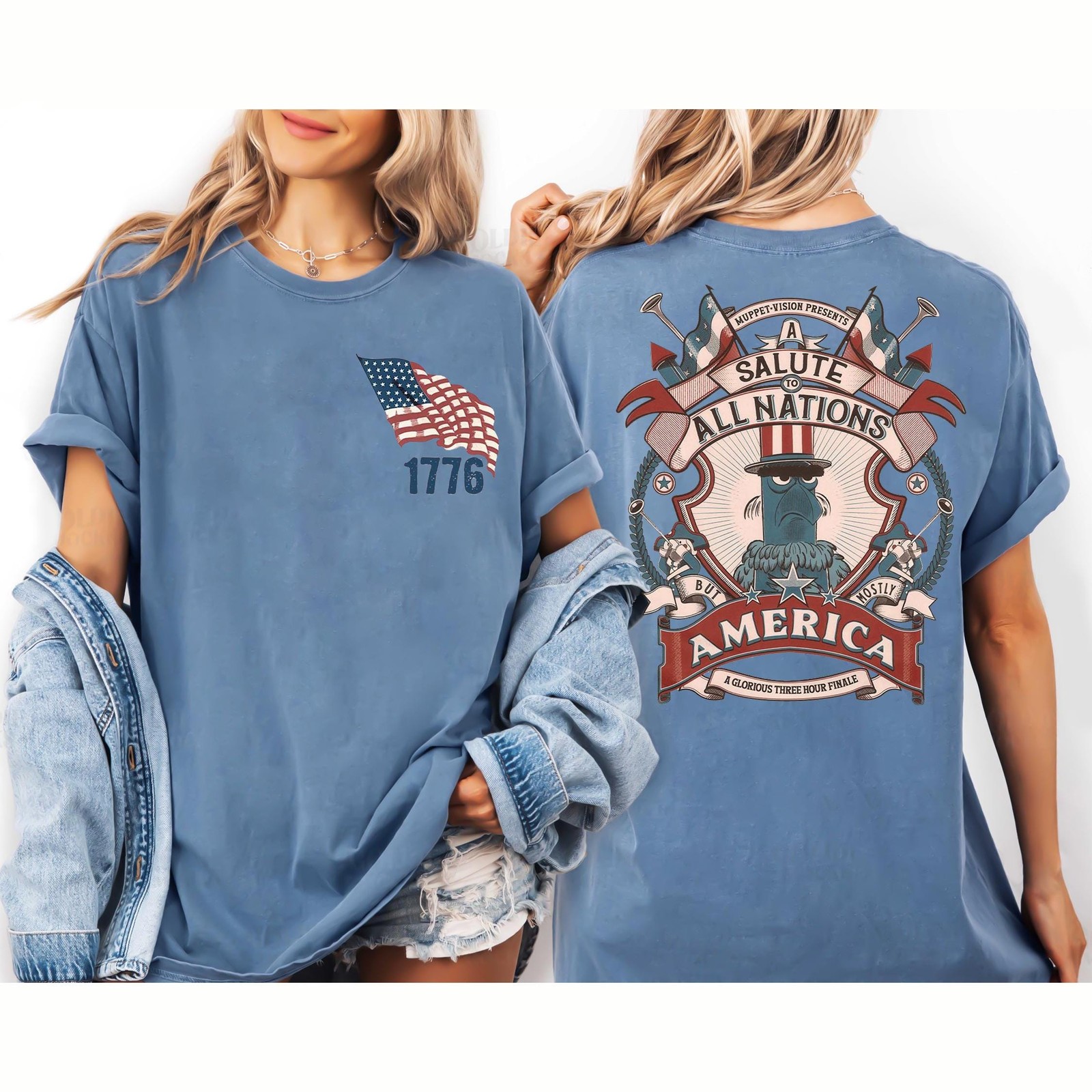 Patriotic Sam Eagle Muppets Shirt But Mostly America July 4th Disney