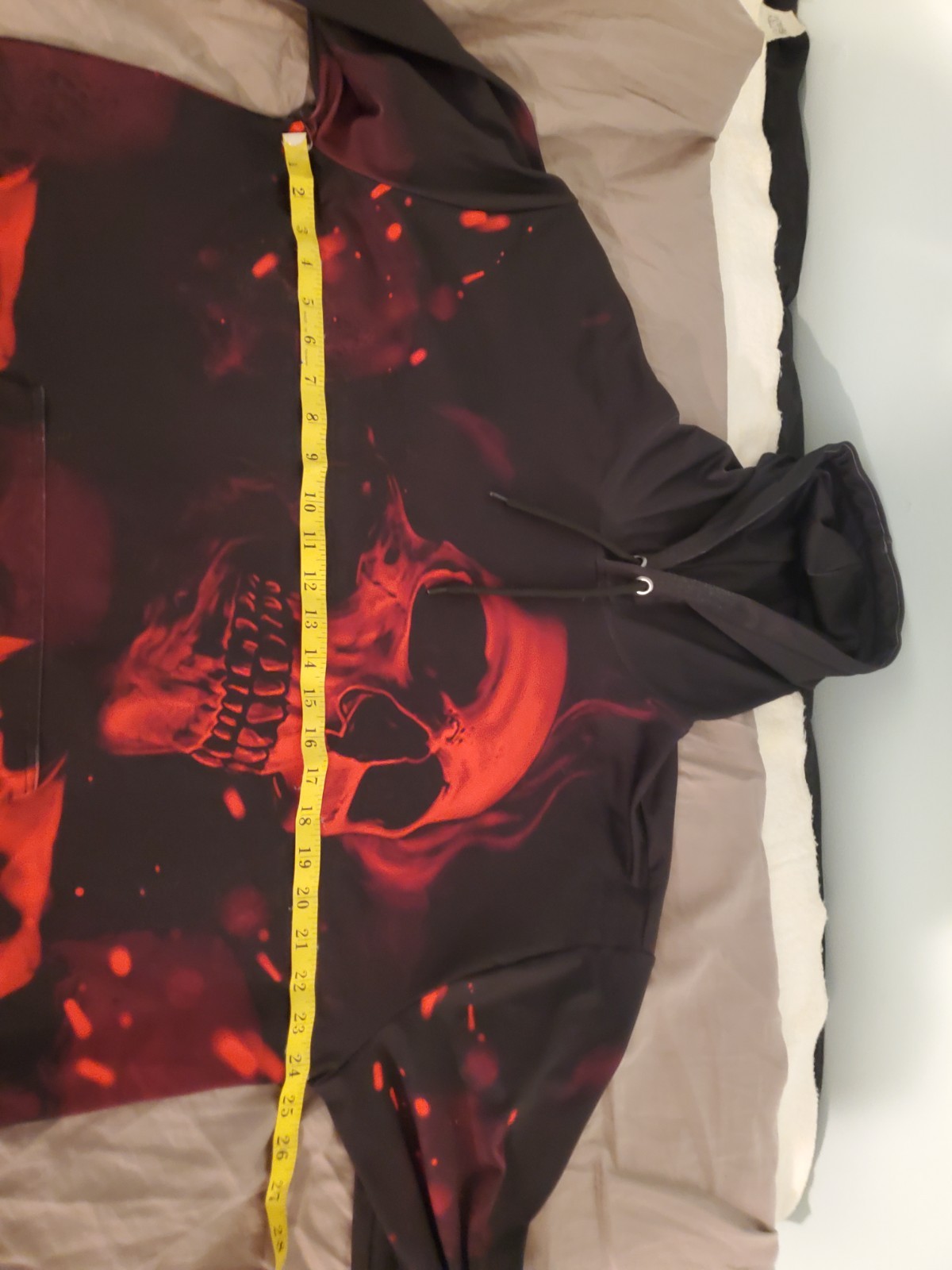 Mac Tools Mens Xl Flame Skull Long Sleeve Lightweight Hoodie