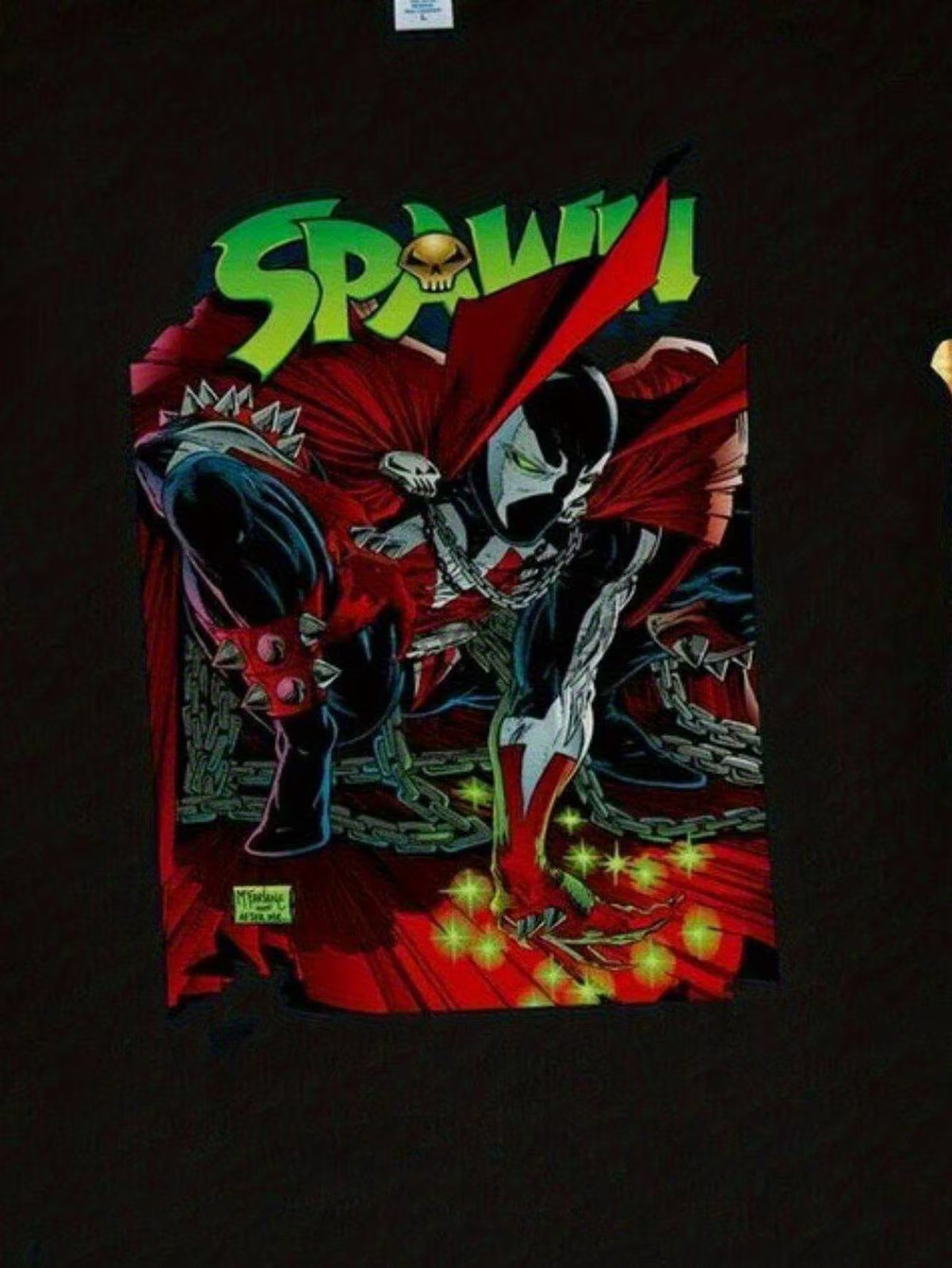 MenS Spawn Comic Art Reprint T-Shirt, 100 Cotton, Short Sleeve, Crew Neck, Loose