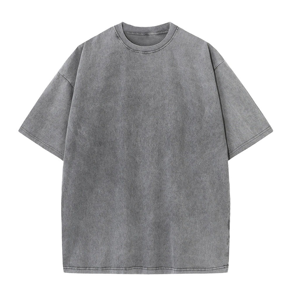 Oversized Washed T-Shirt Mens 100% Cotton Gym Fitness Loose Drop Shoulder Tee