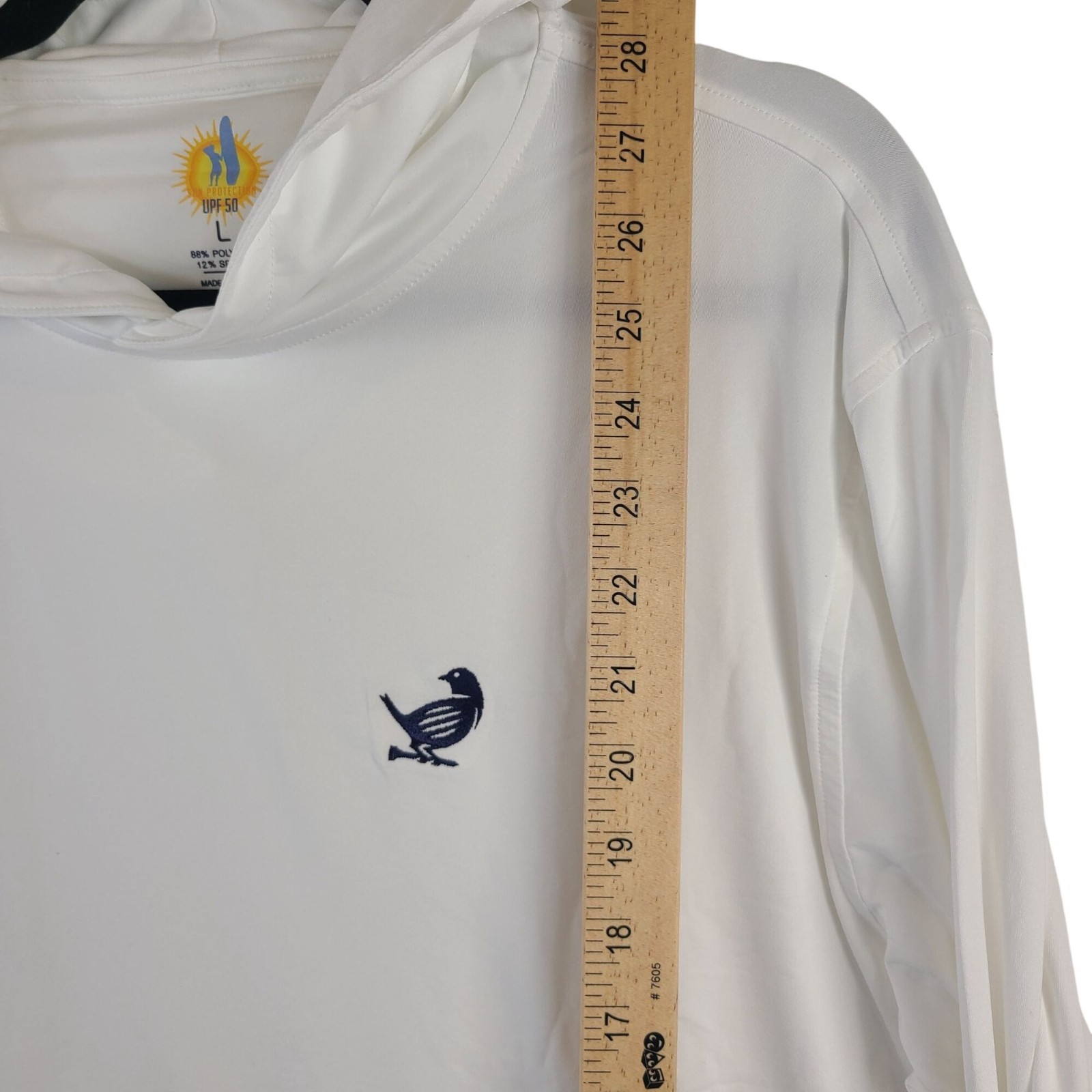 NEW Johnnie-O UPF 50 White Hooded Long Sleeve Shirt Size L
