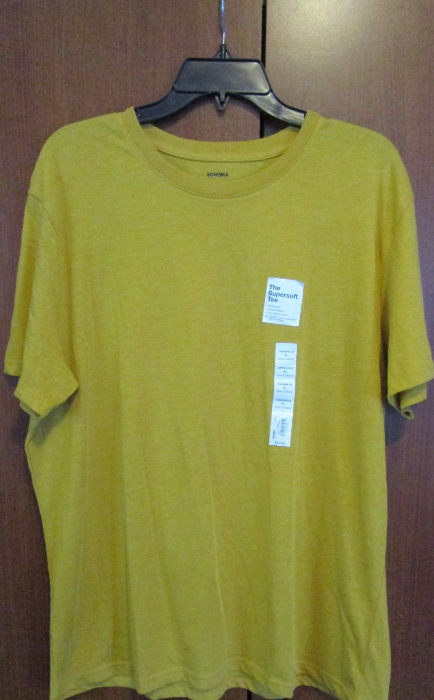 New Sonoma Crewneck Gold Tee XL Supersoft Chest 47 Length 28 in