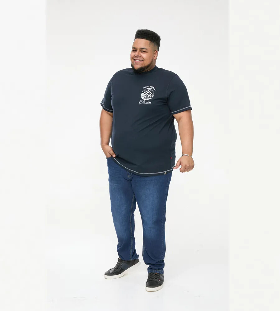 D555 Duke Big Mens Yosemite Printed T-Shirt Navy 2XL 3XL 4XL 5XL 6XL (601608)