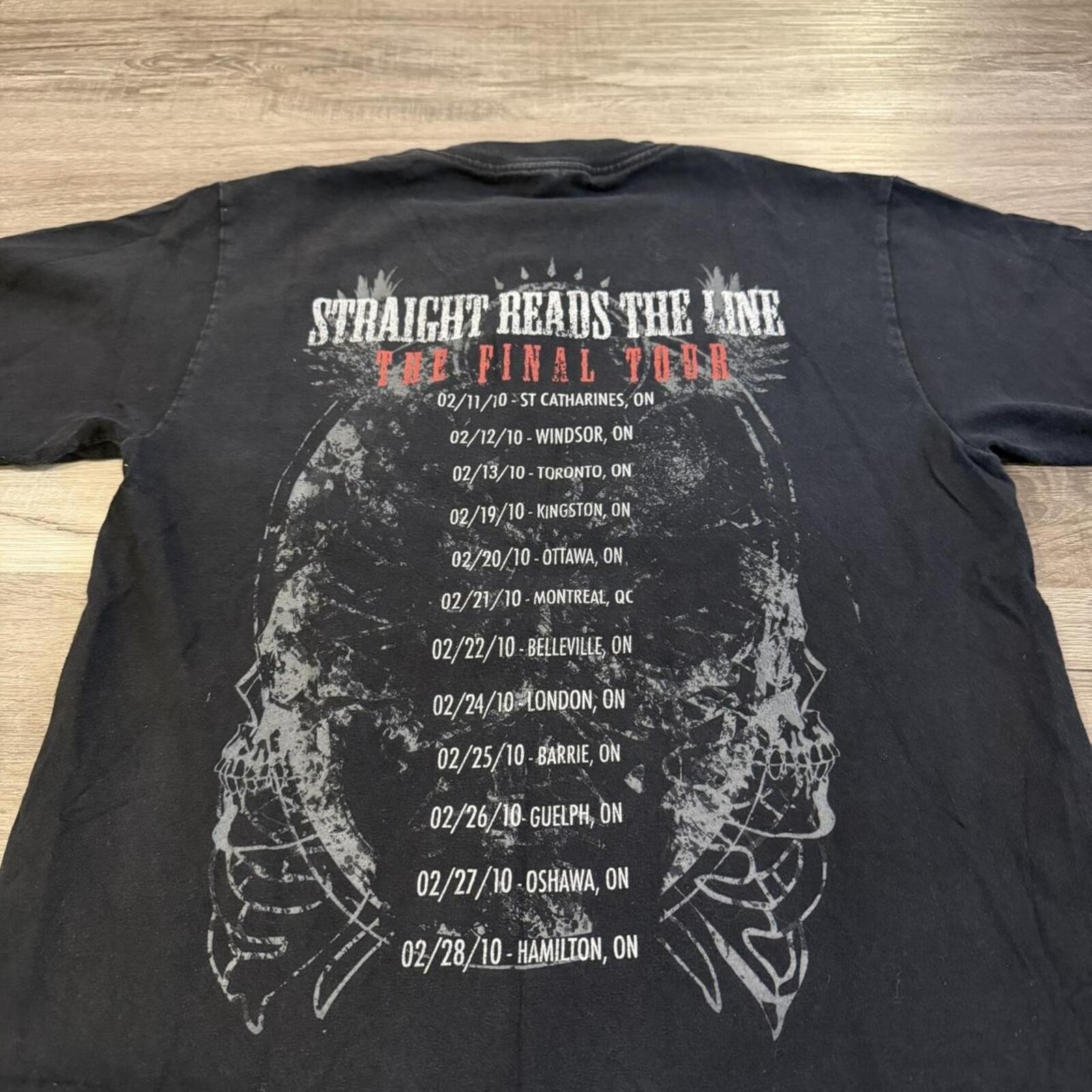 vintage straight reads the line last show t shirt 2010 S