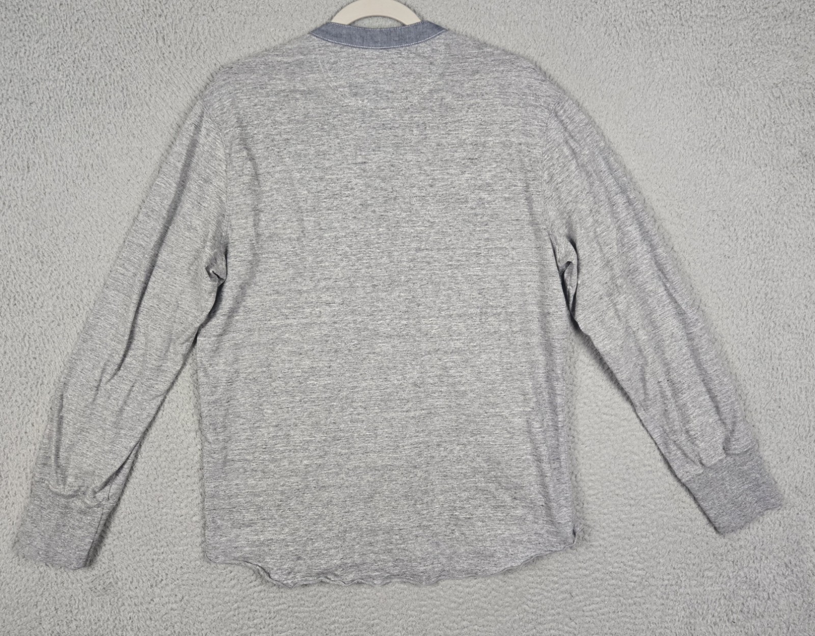 Todd Snyder Chambray Loop Collar Henley T-Shirt Heather Gray Men’s Size Large