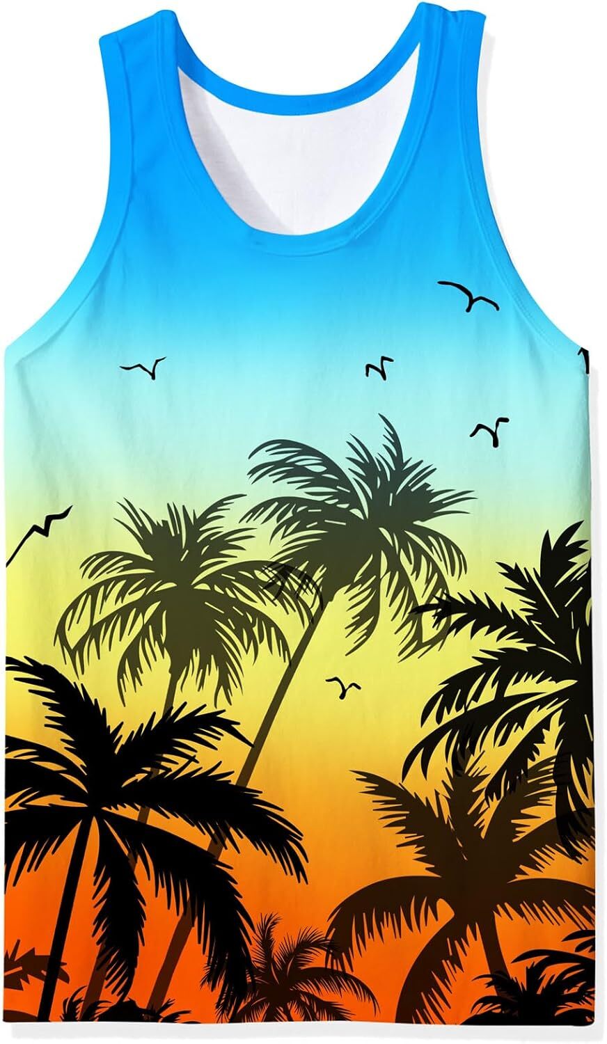 Mens Tank Tops Funny Graphic Summer Sleeveless Tank Top,comfortable, breathable