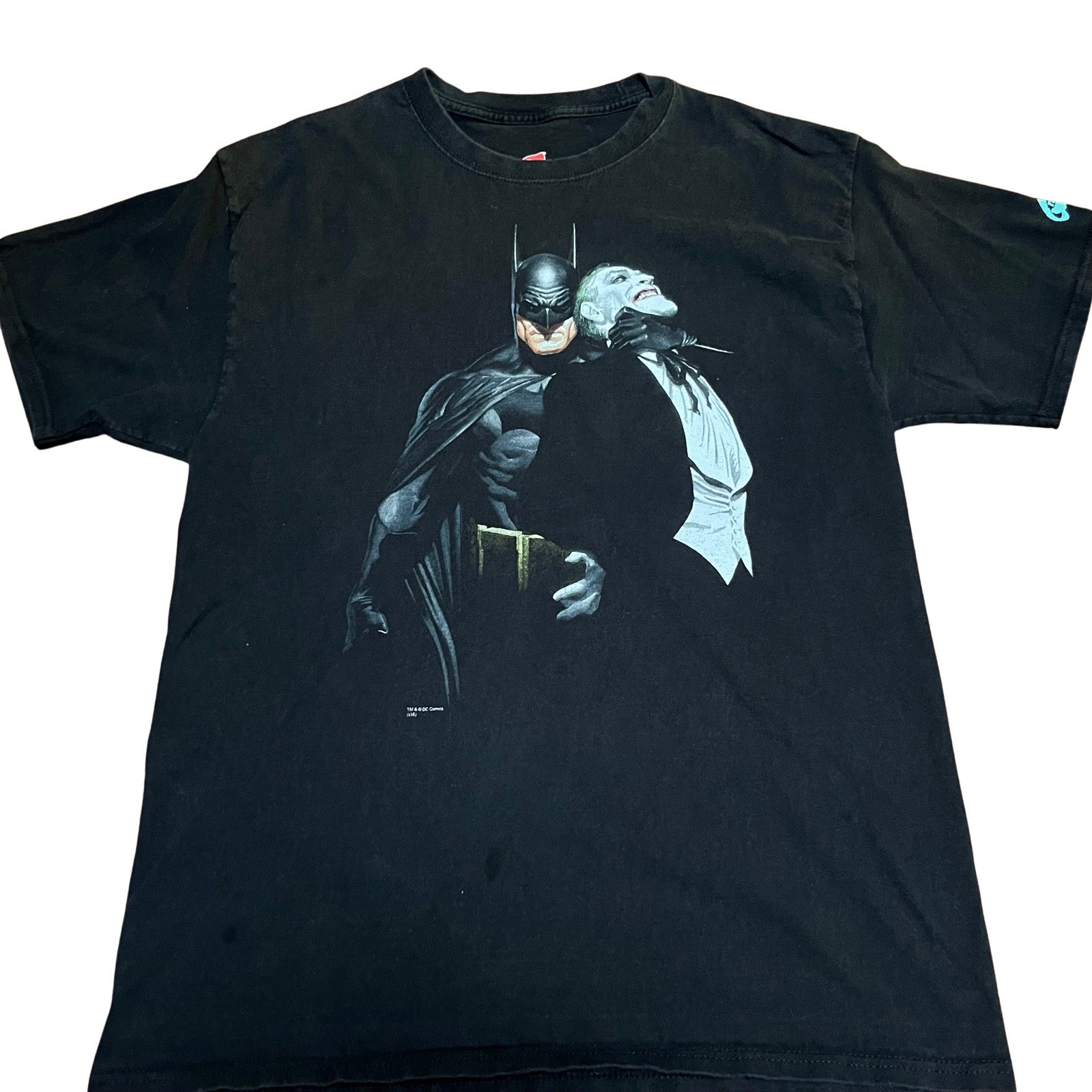Batman Joker DC Comics Graphitti Hanes Mens L Black Graphic Cotton T-Shirt