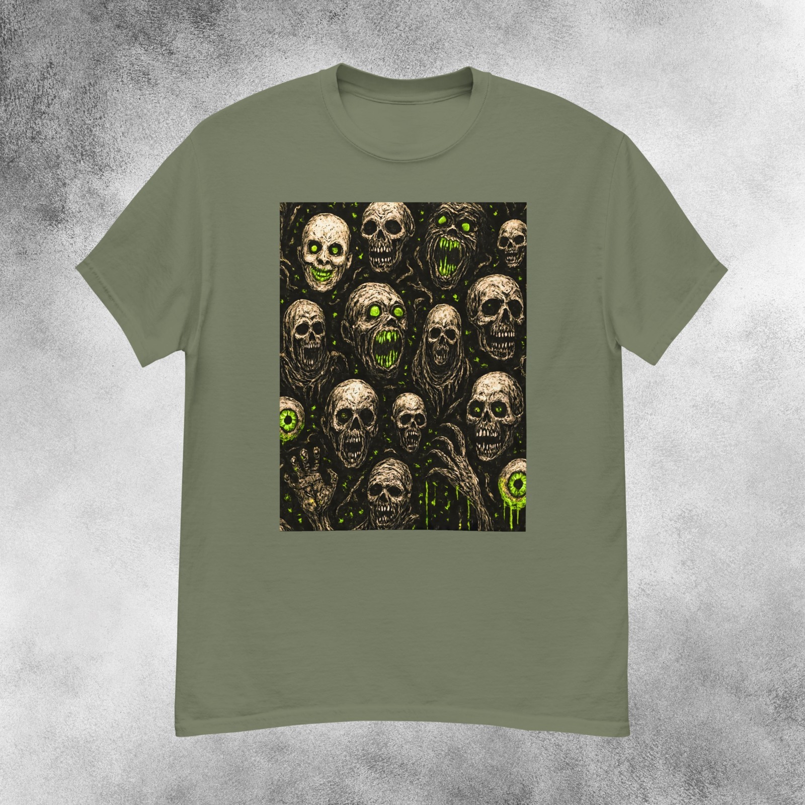 Infernal Radioactive Skulls Horror T-Shirt Men’s S-2XL