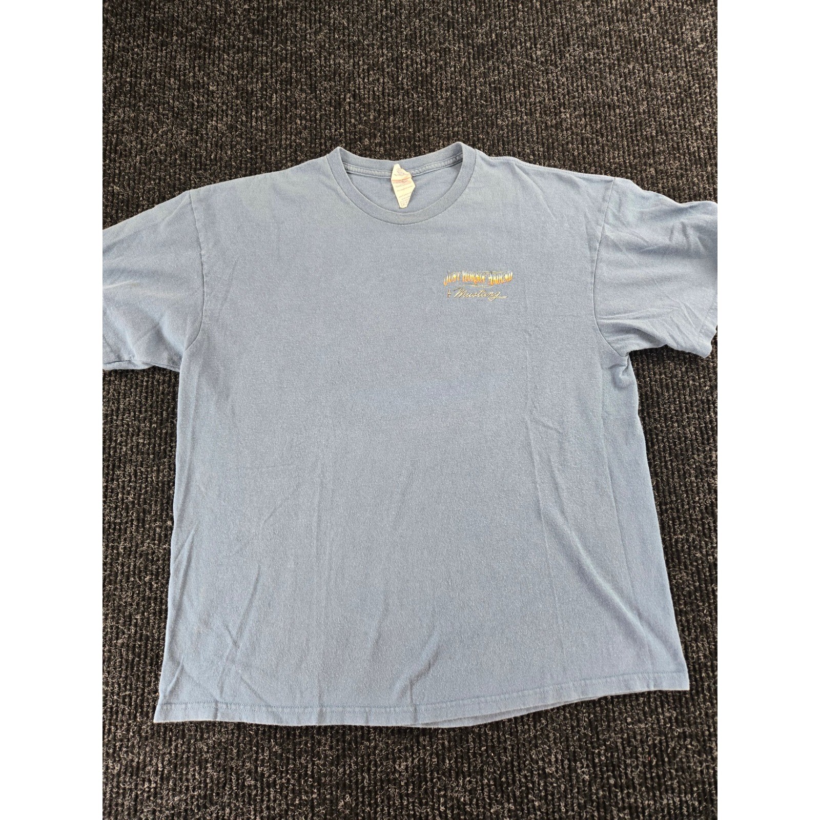Ford Mustang Just Horsin Around Graphic T-Shirt Mens XL Blue Delta Pro Weight