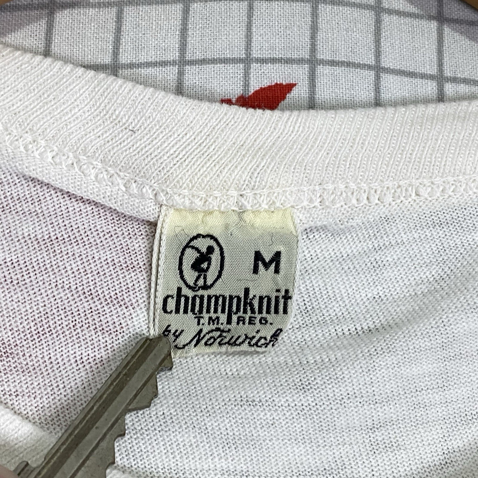 Vintage 40s White Tshirt Paper Thin Medium Sleeveless 50s Rockabilly Champknit