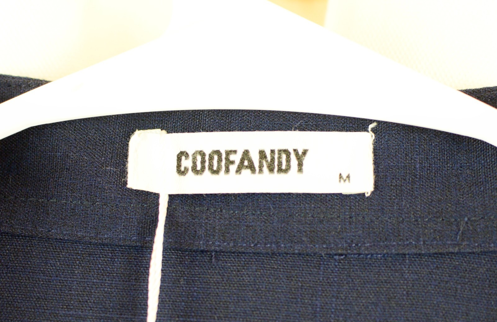 COOFANDY Men’s 2 Piece Summer Beach Outfit Texture Linen Navy Size Medium