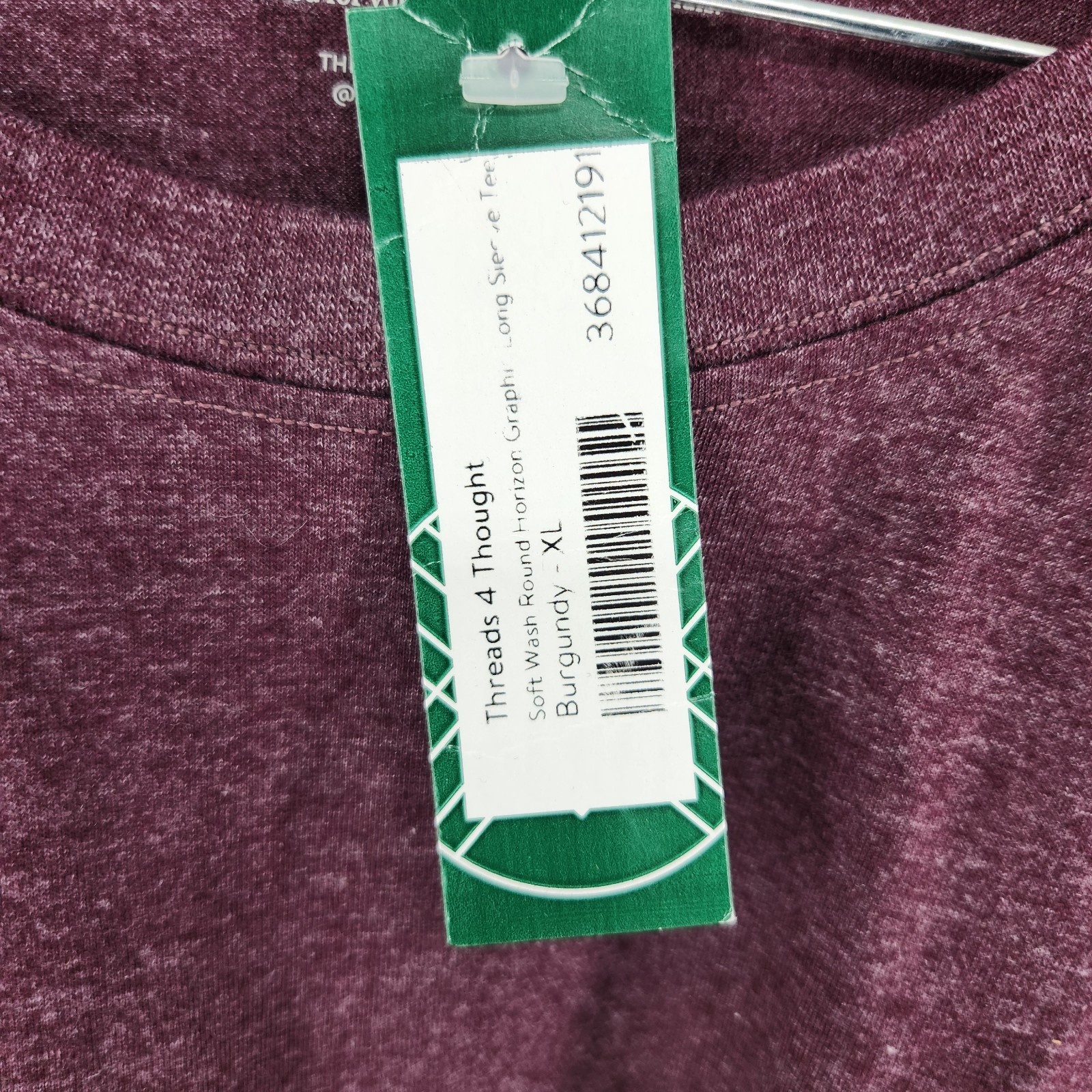 Threads 4 Thought Men’s Burgundy XL Round Horizon Graphic Long Sleeve Tee NWT