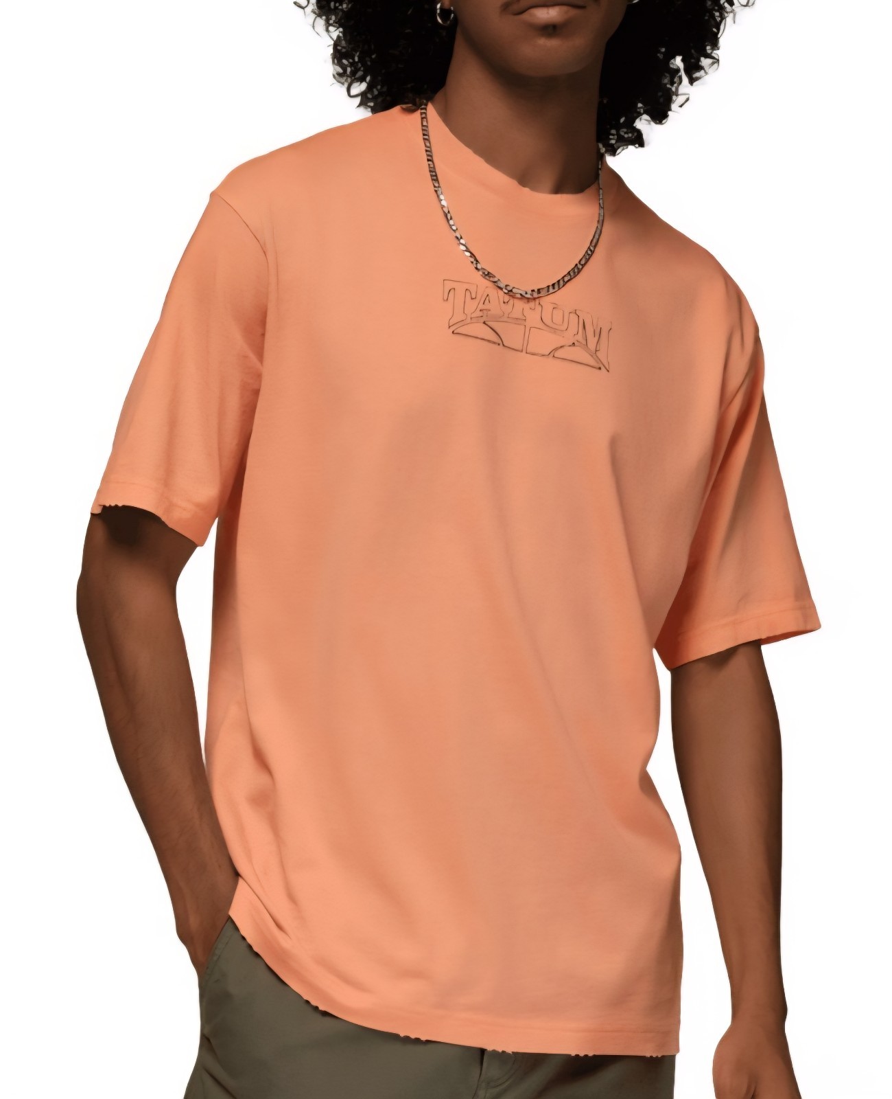 $65…Jordan Tatum “Distressed” size XXL-Tall T-shirt Orange Apricot. HF7849…