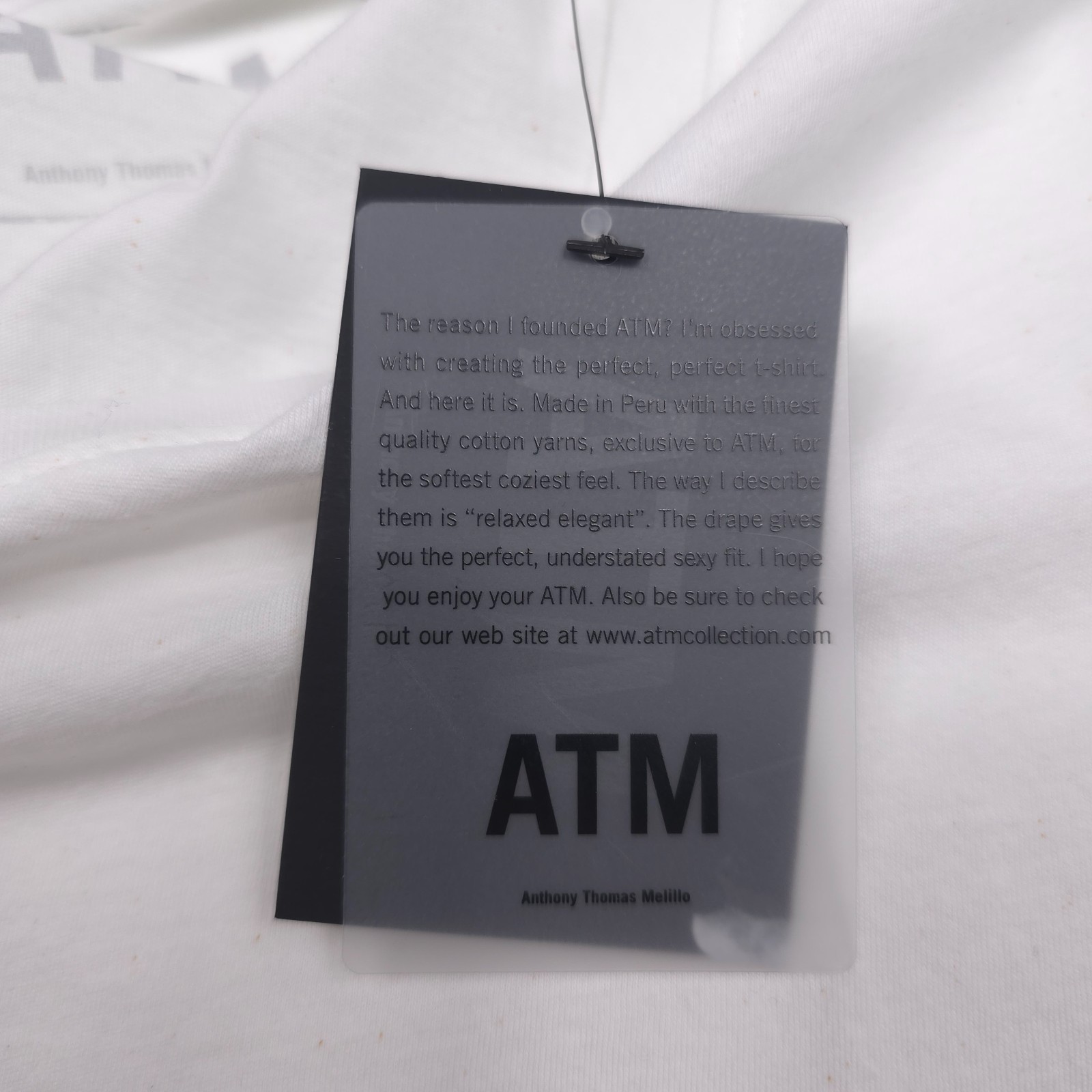 ATM Classic Jersey V-Neck T-Shirt Mens Size XL Solid White Tee AM4061-GAB