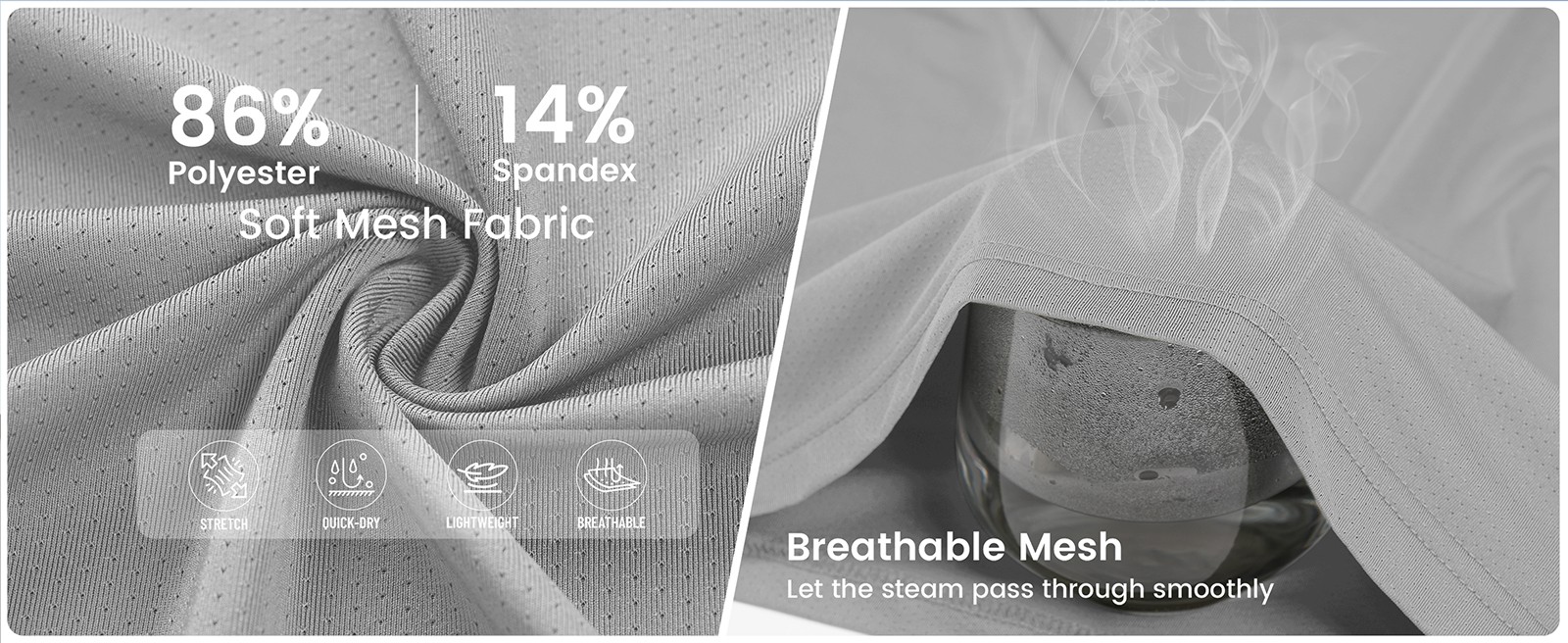 Men’s Workout Shirts Athletic Quick Dry Mesh Short Sleeve Shirt Running Gym Tops