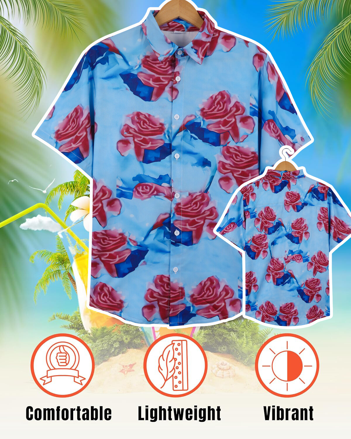 Mens Hawaiian Shirts Casual Button Down Floral Beach Aloha Summer Holiday Shirt