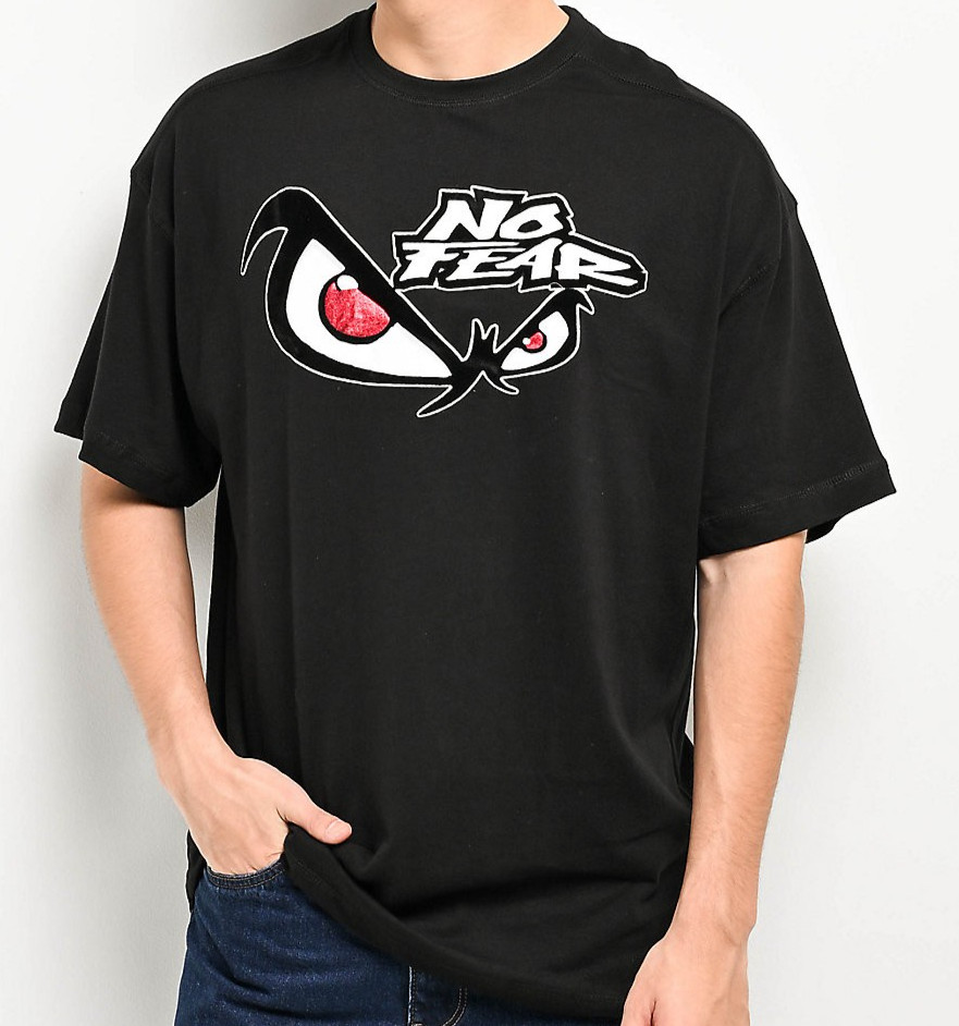 NO FEAR Eyes Black T-Shirt NEW