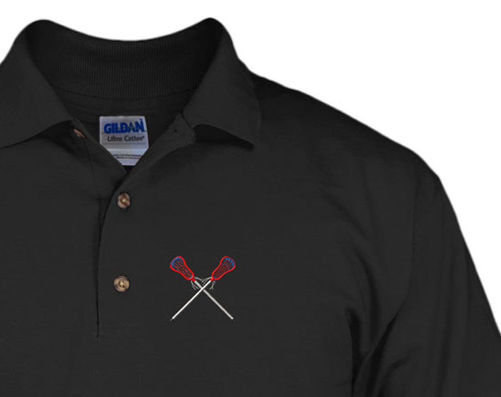 LACROSSE Embroidery Embroidered Unisex Adult Golf Polo Shirt
