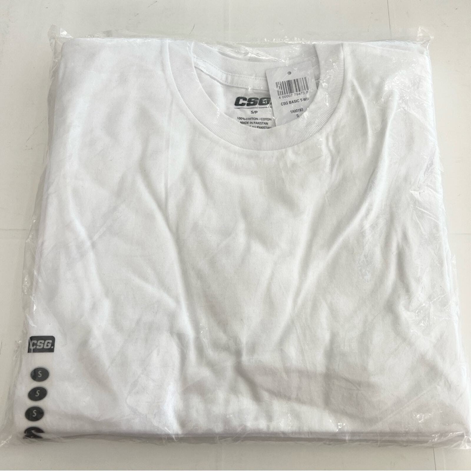 New CSG (Pack of 3) Men’s Basic Crew Neck T-Shirts SIZE SMALL White Short Sleeve