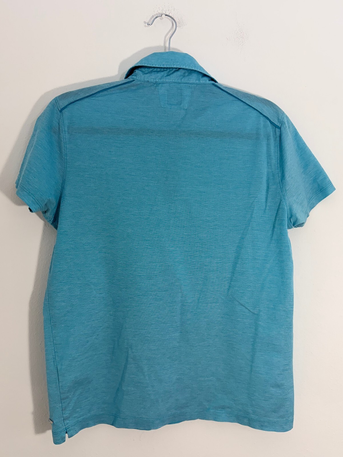 BOSS Hugo Boss Tailored Slim Fit Italian Fabric Blue Polo Shirt M 100% Cotton