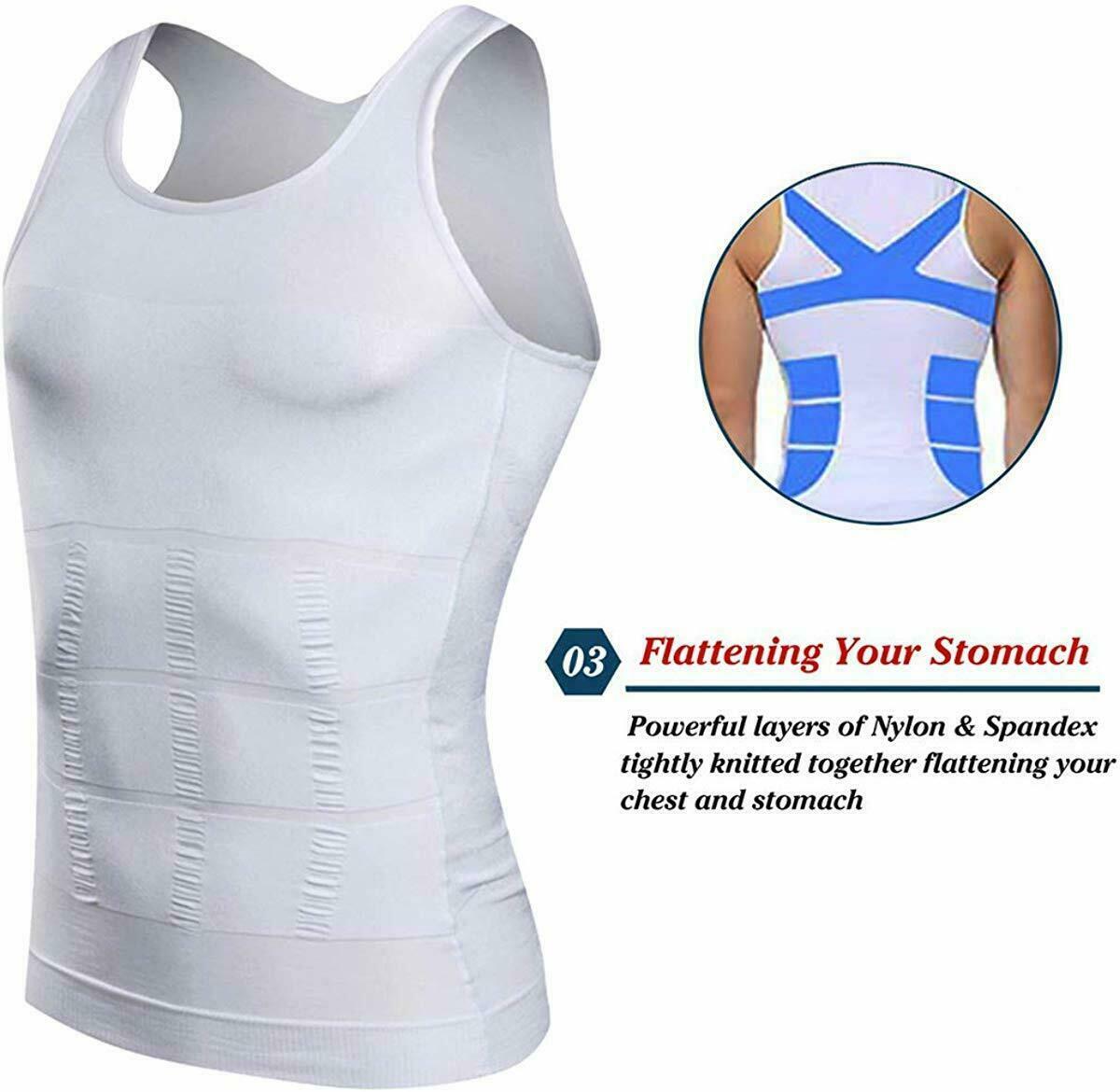 Men Body Shaper Slimming Tummy Vest Thermal Compression Shirt Tank Top Shapewear