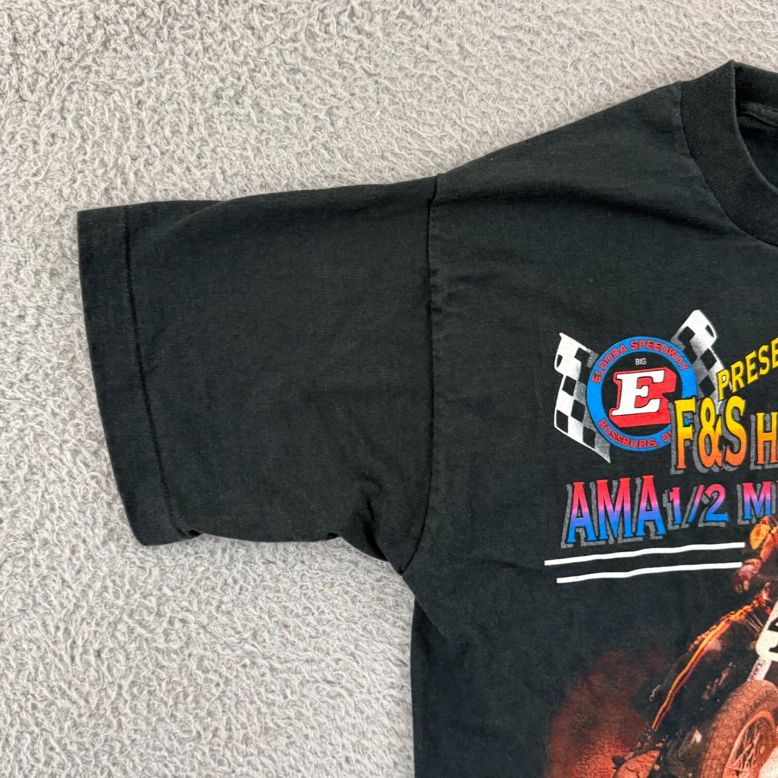 Vintage Eldora Speedway T-Shirt Mens L AMA Harley Davidson 90s Motorcycle Biker